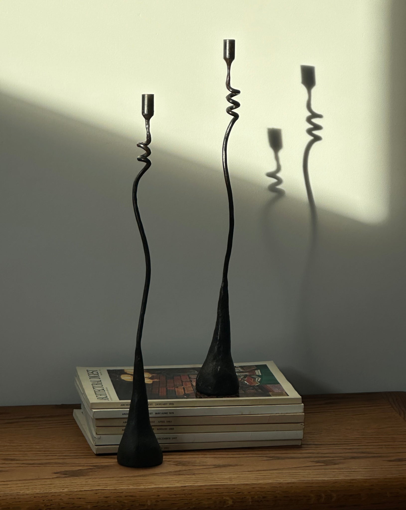 Wrought iron candle sticks