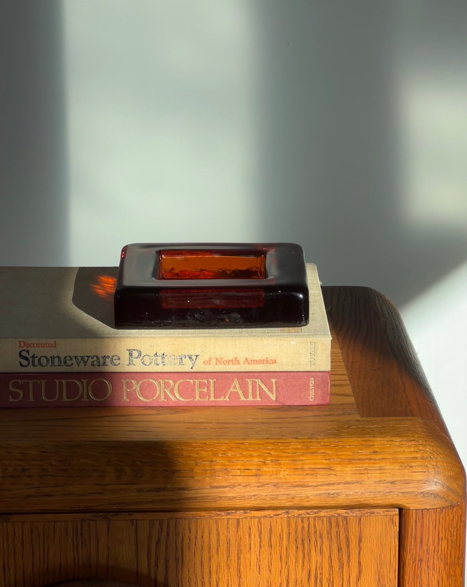 BLENKO Amber glass catchall