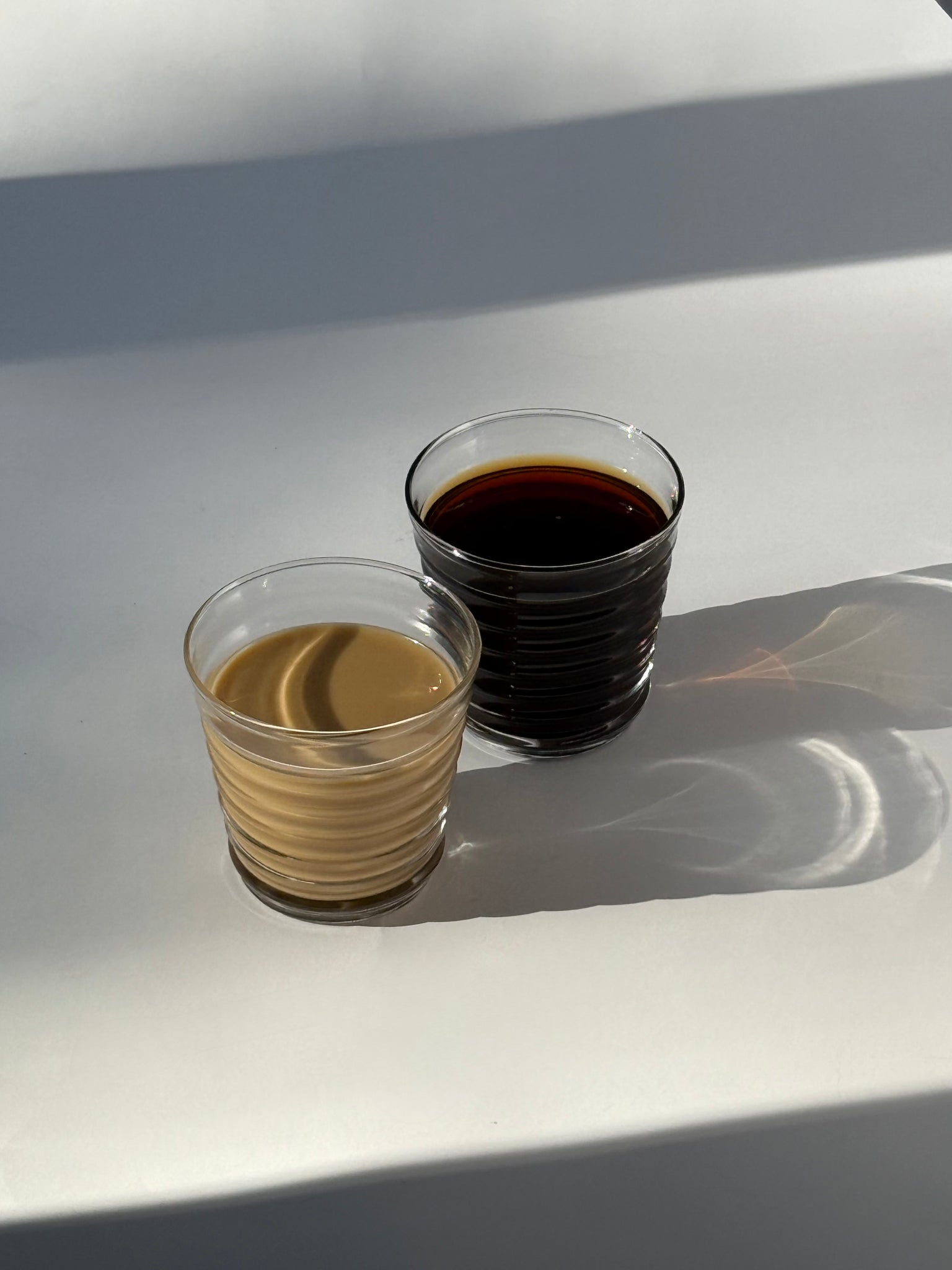 Ribbed Libbey glasses