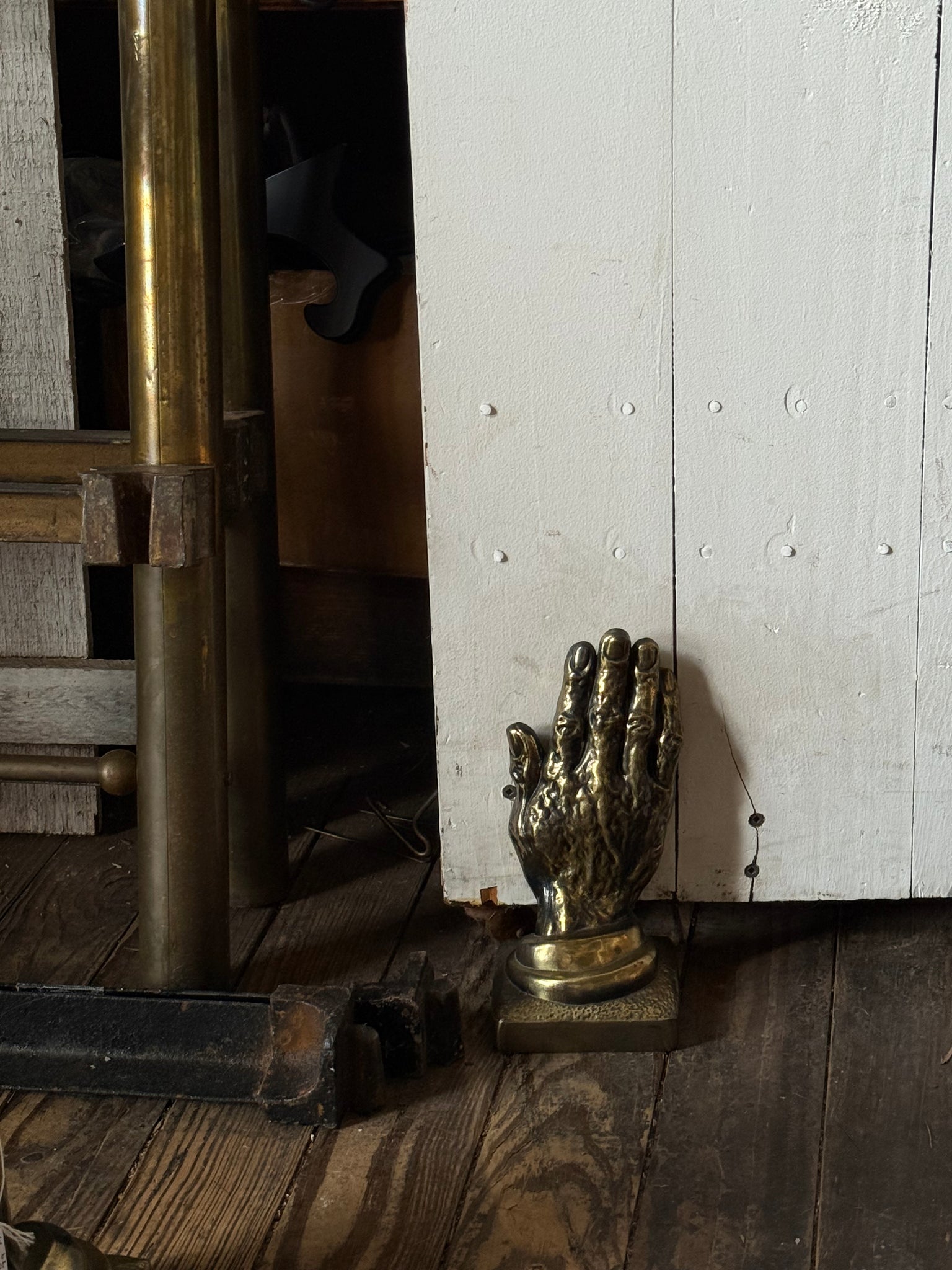 Brass hand bookends