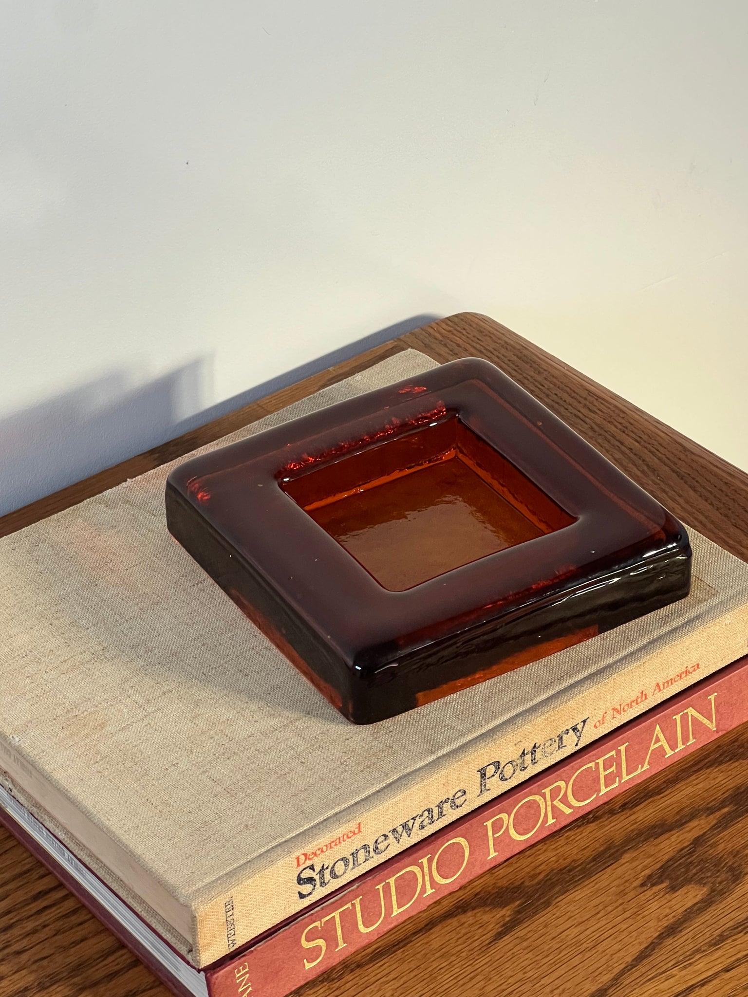 BLENKO Amber glass catchall