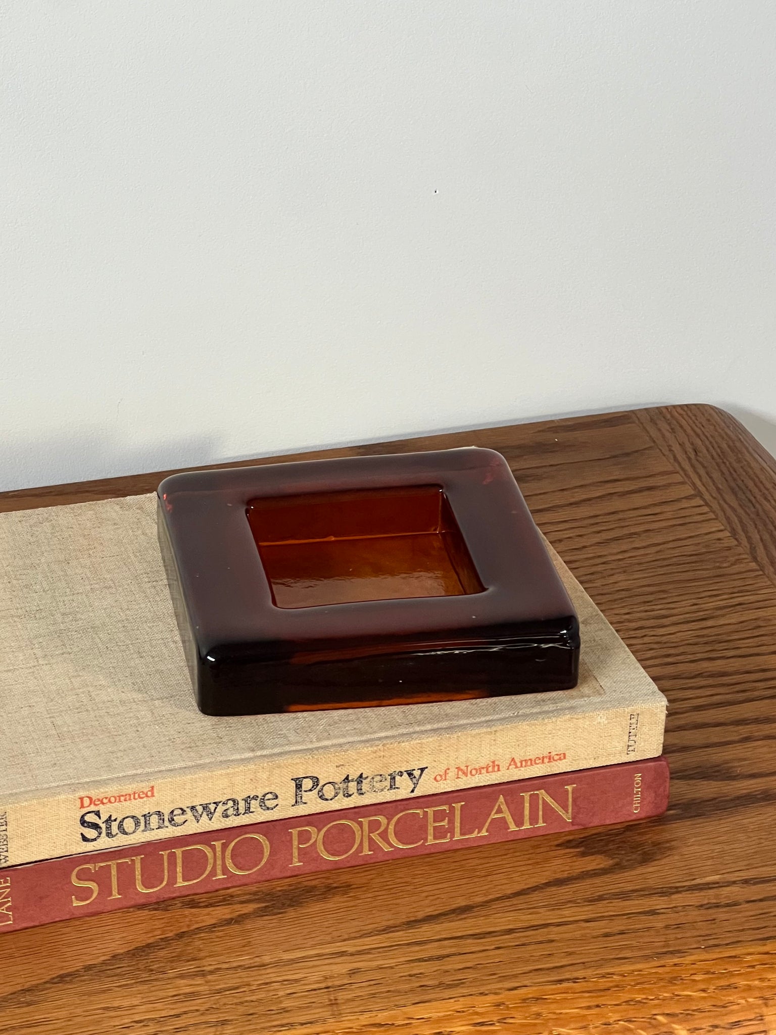 BLENKO Amber glass catchall