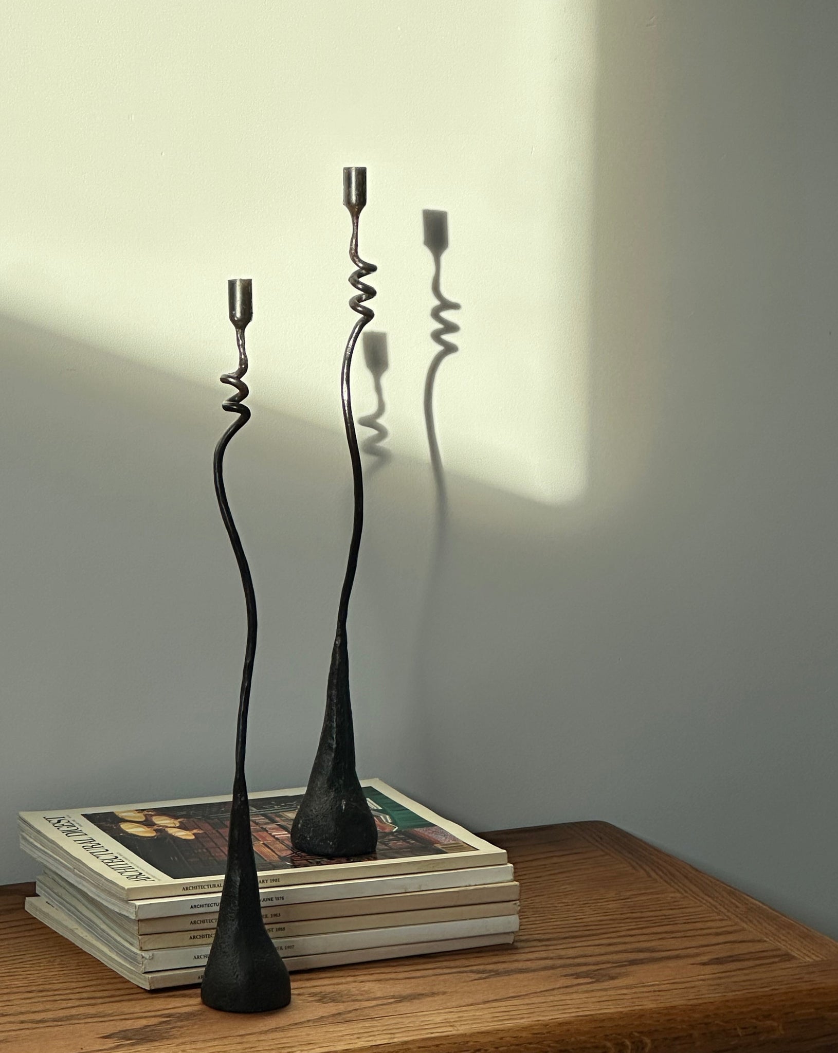 Wrought iron candle sticks