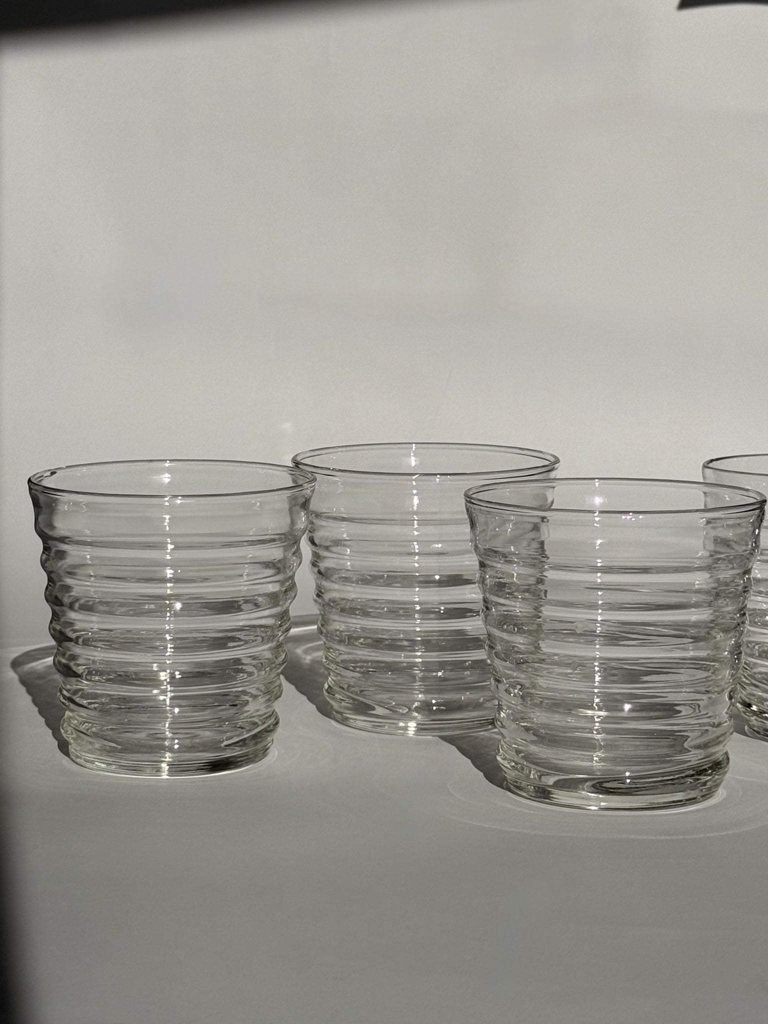 Ribbed Libbey glasses