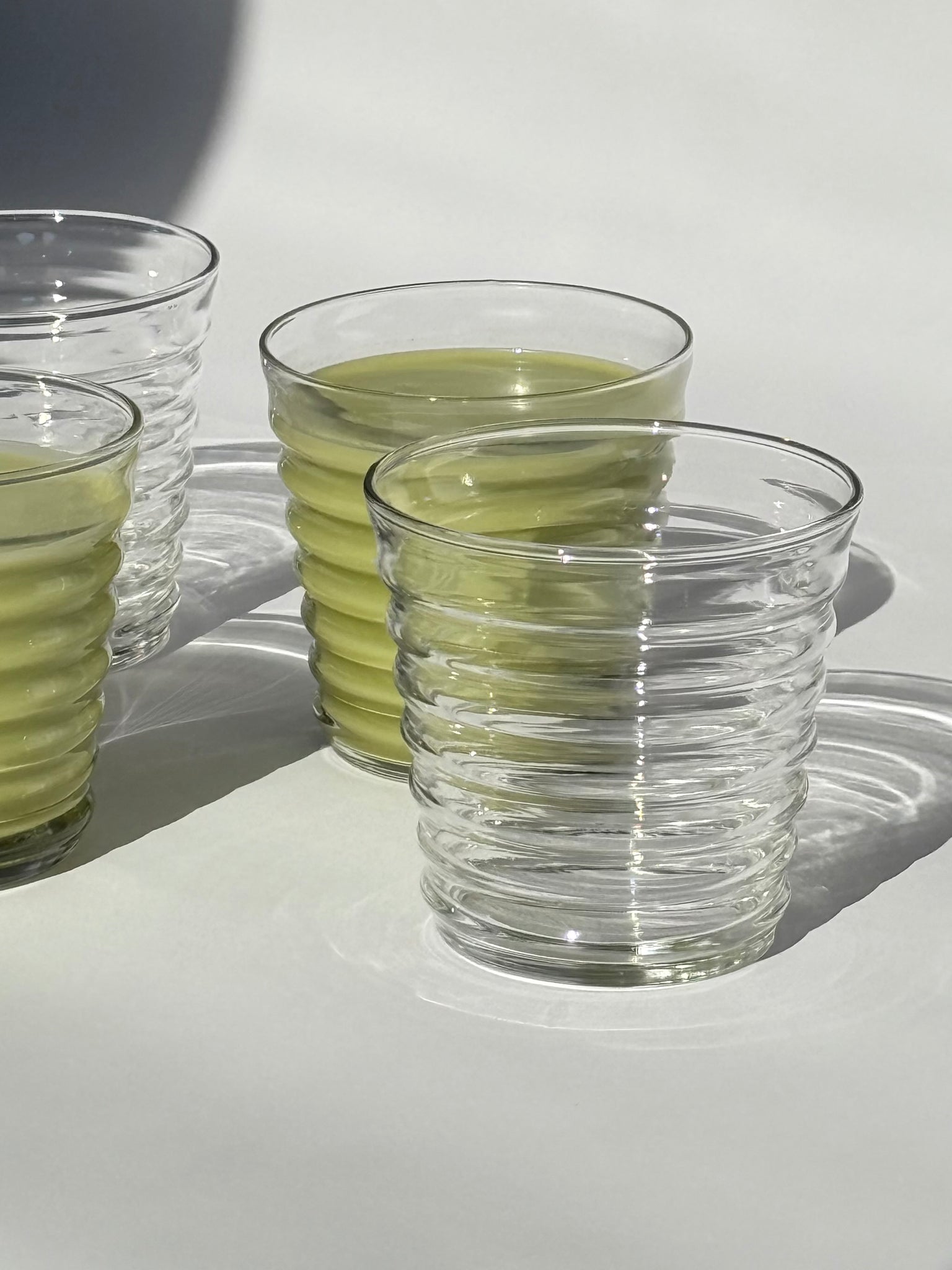 Ribbed Libbey glasses