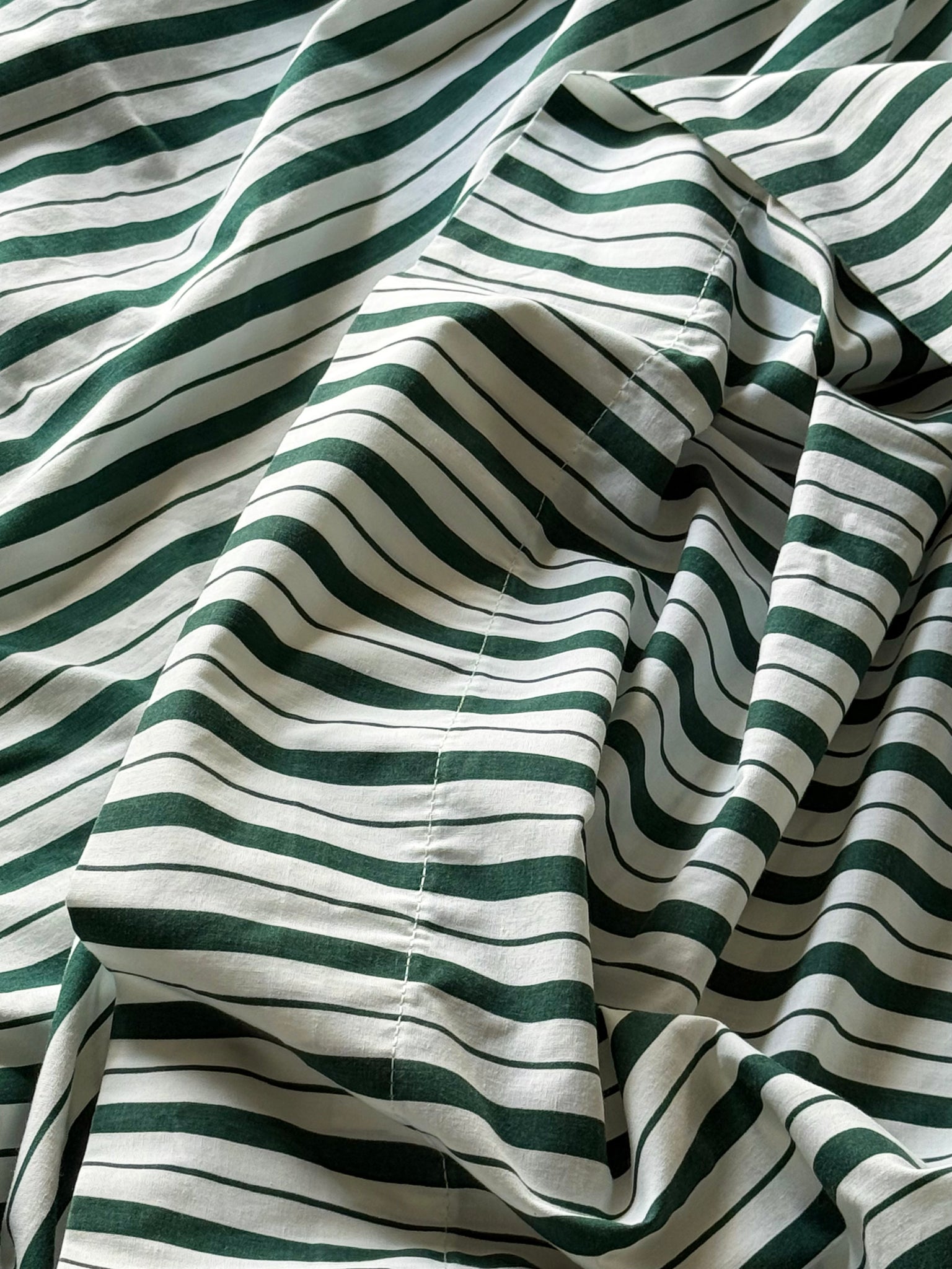Green striped sheet set