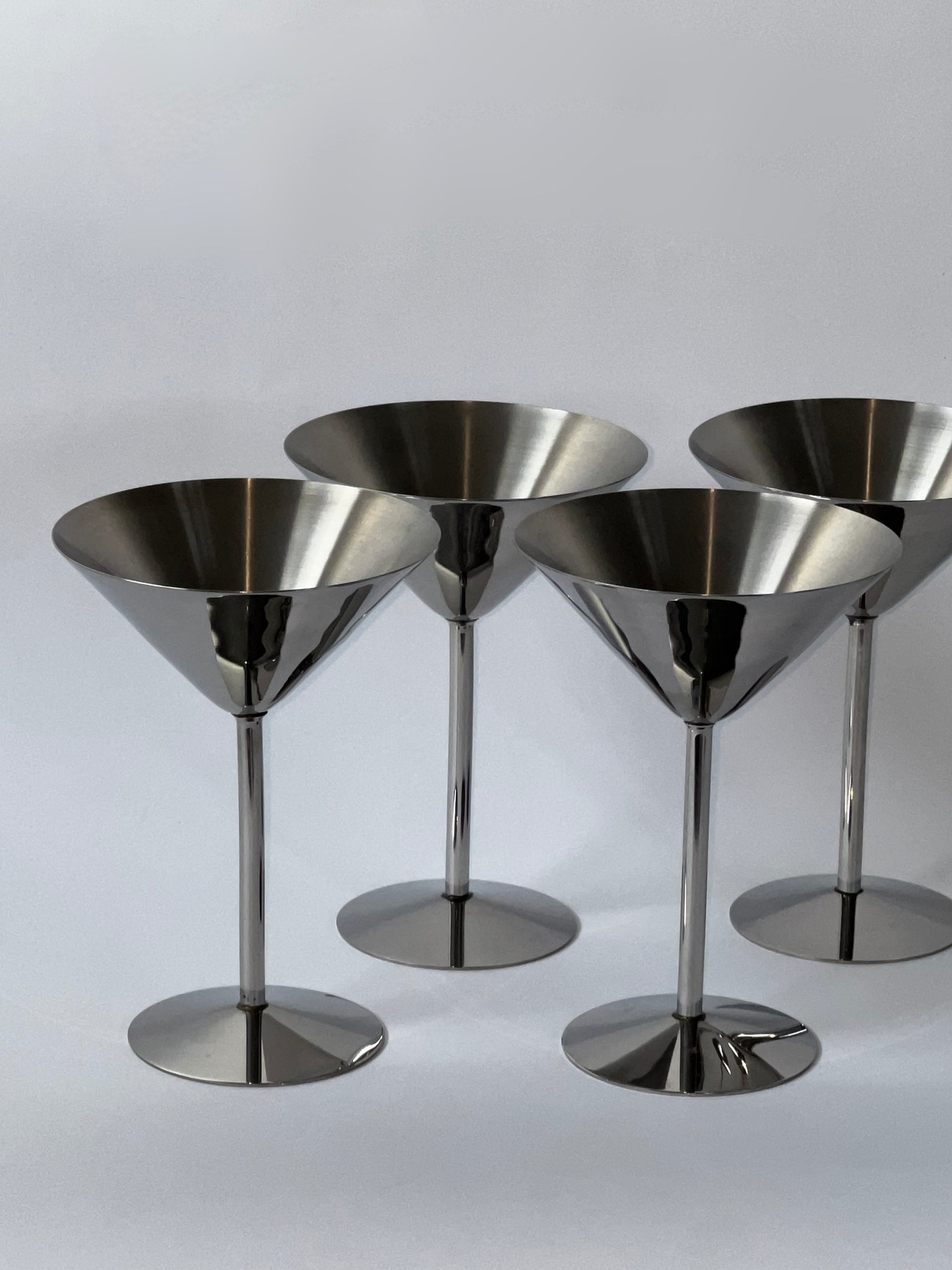 Chrome martini glasses