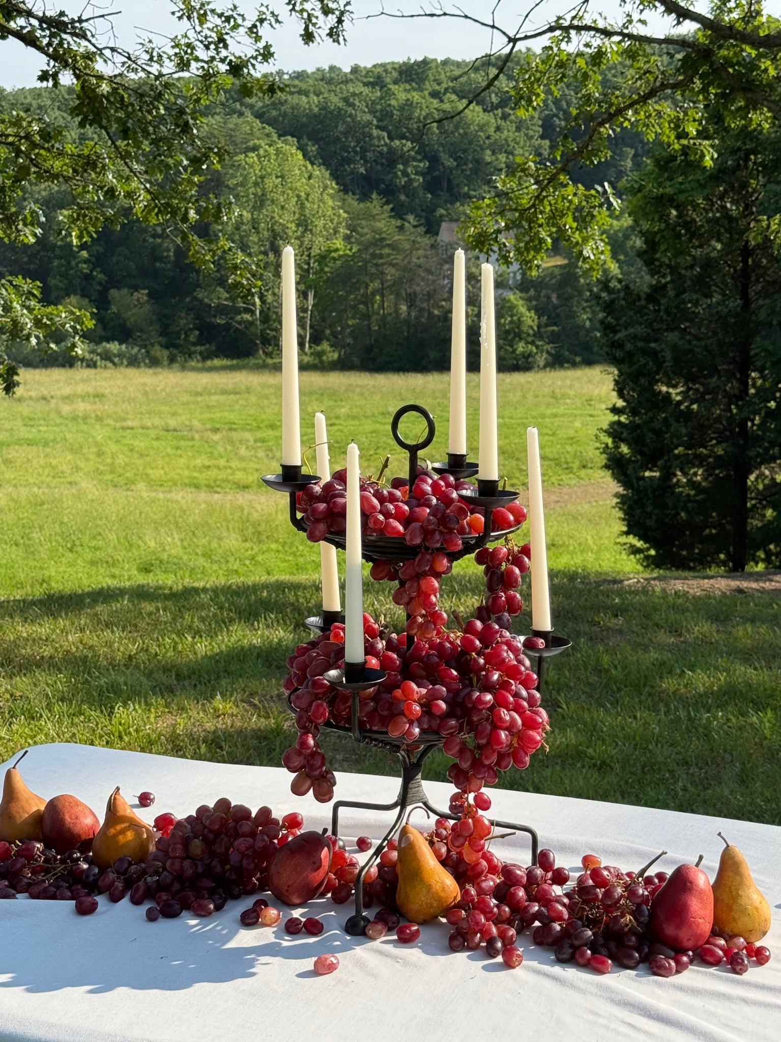 2 tier candelabra bowl