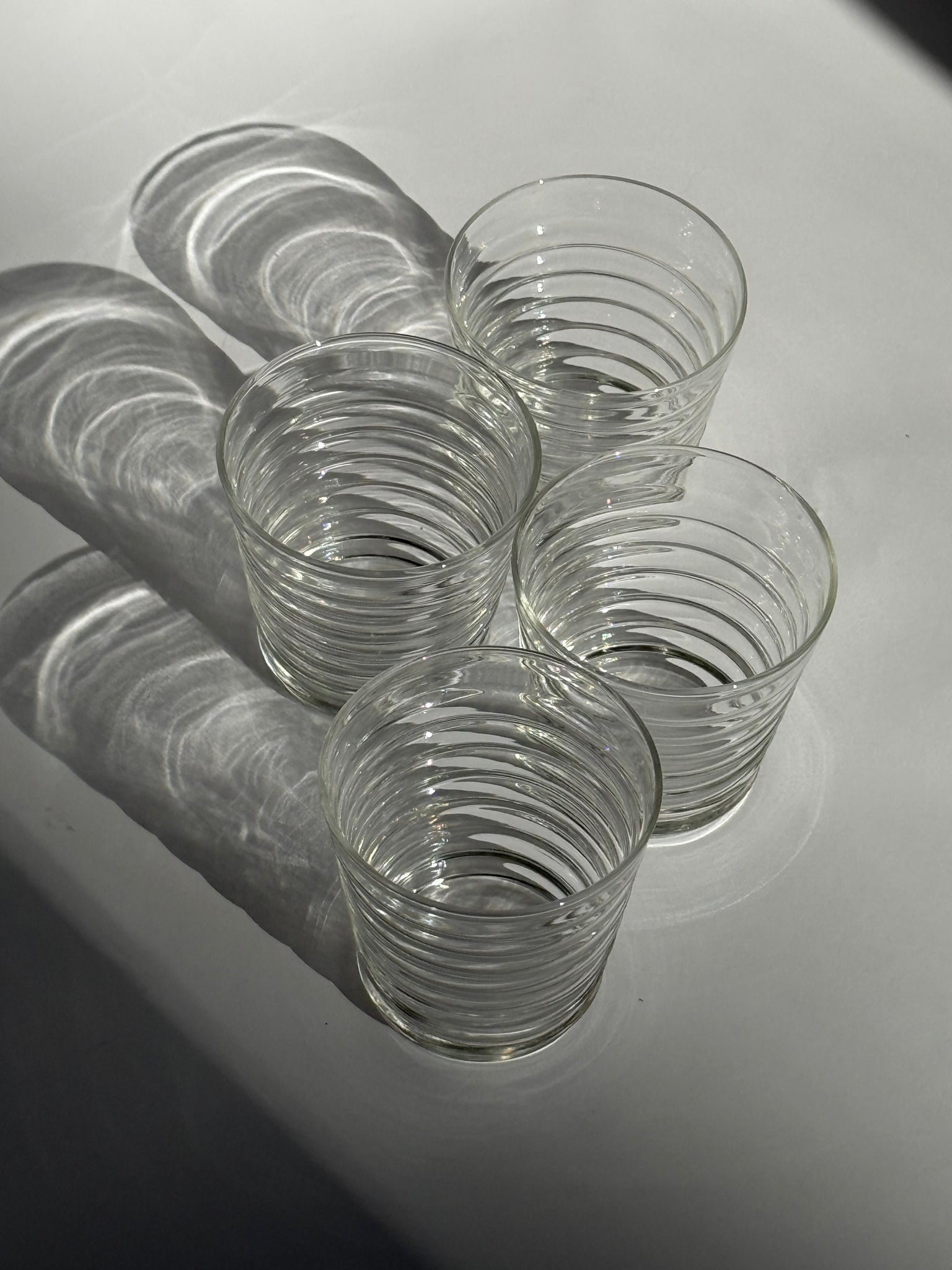 Ribbed Libbey glasses
