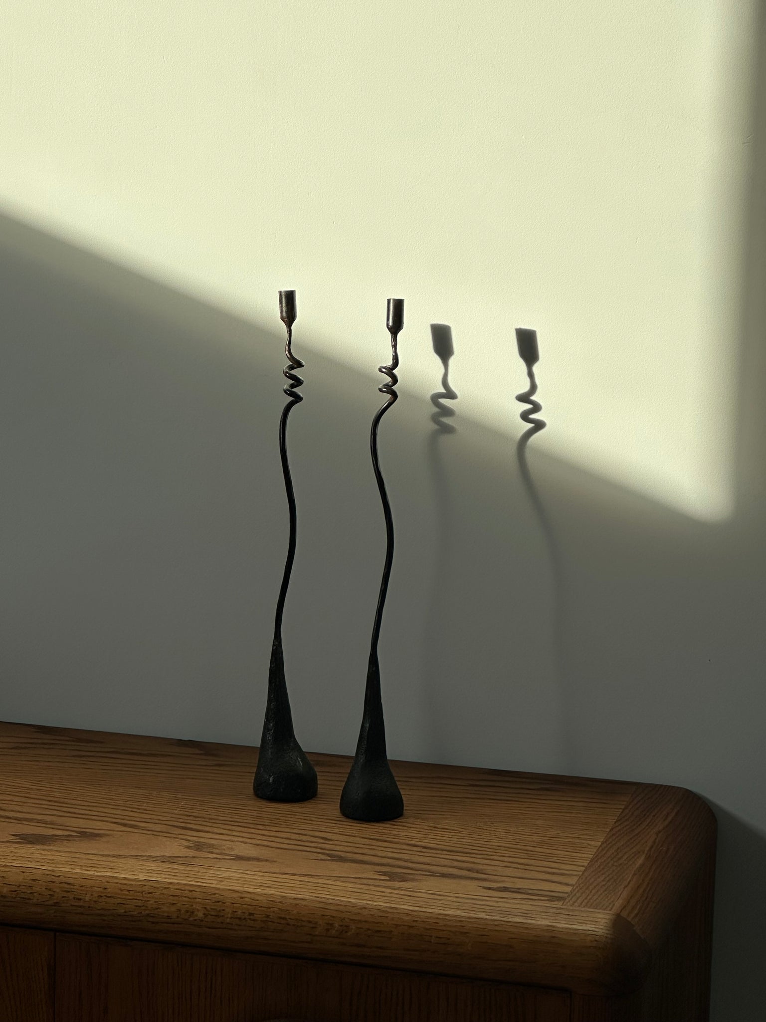 Wrought iron candle sticks