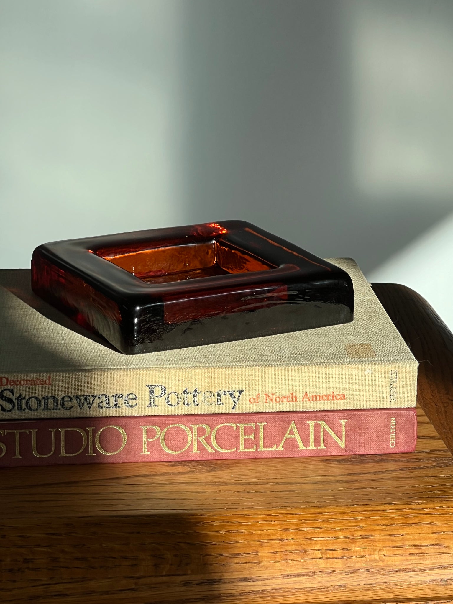 BLENKO Amber glass catchall