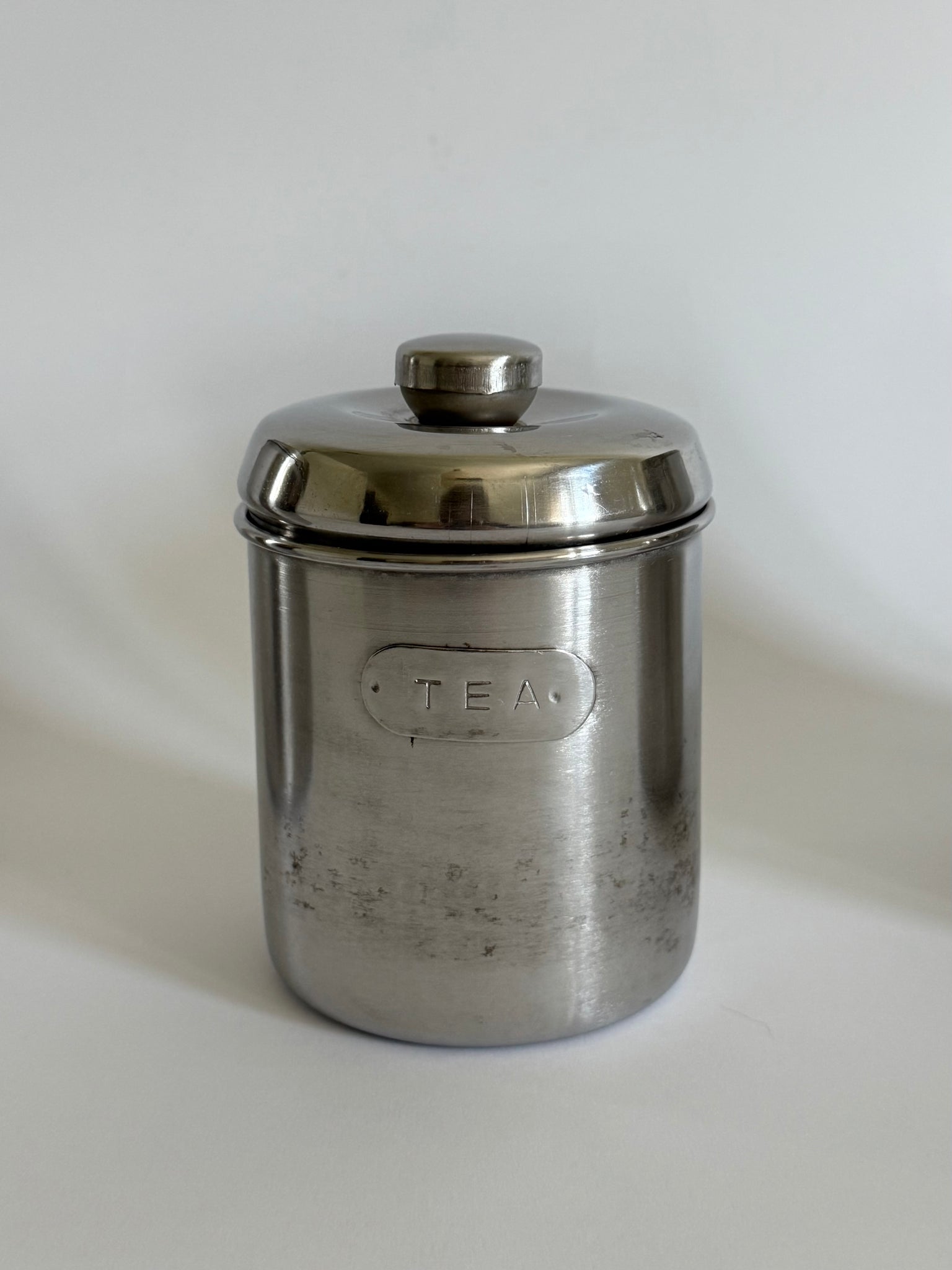 Mid century stainless steel canister set