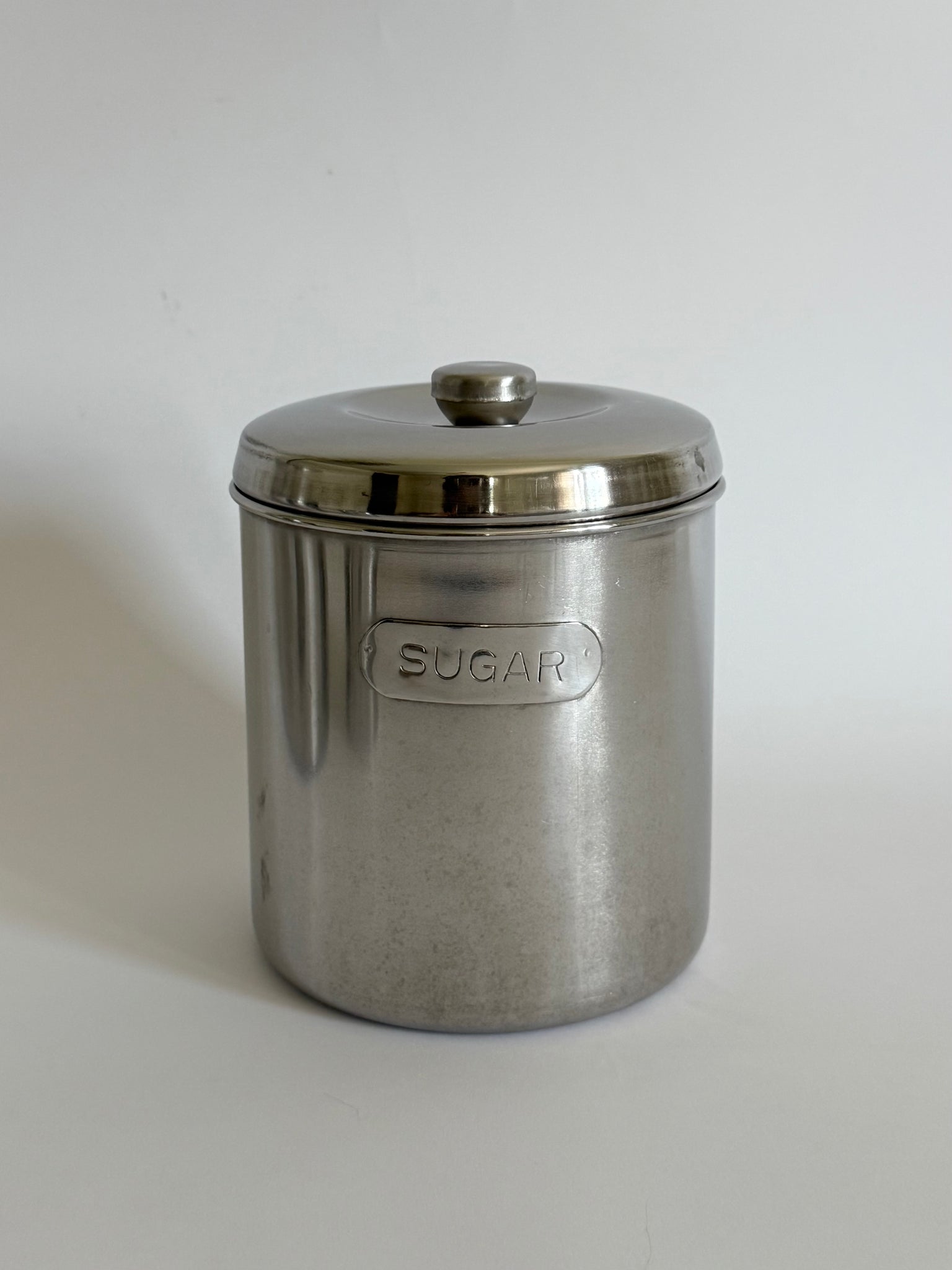 Mid century stainless steel canister set
