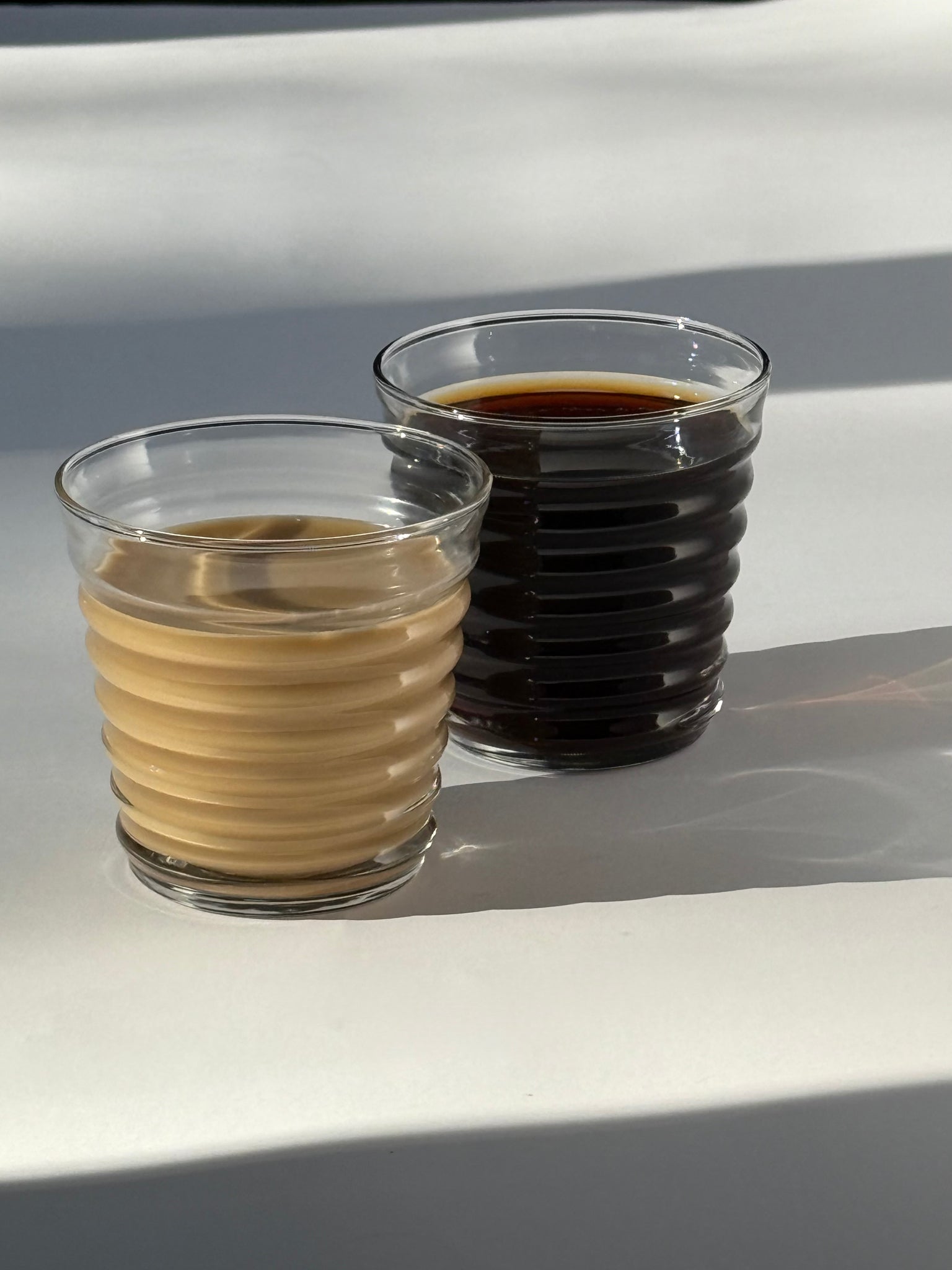 Ribbed Libbey glasses