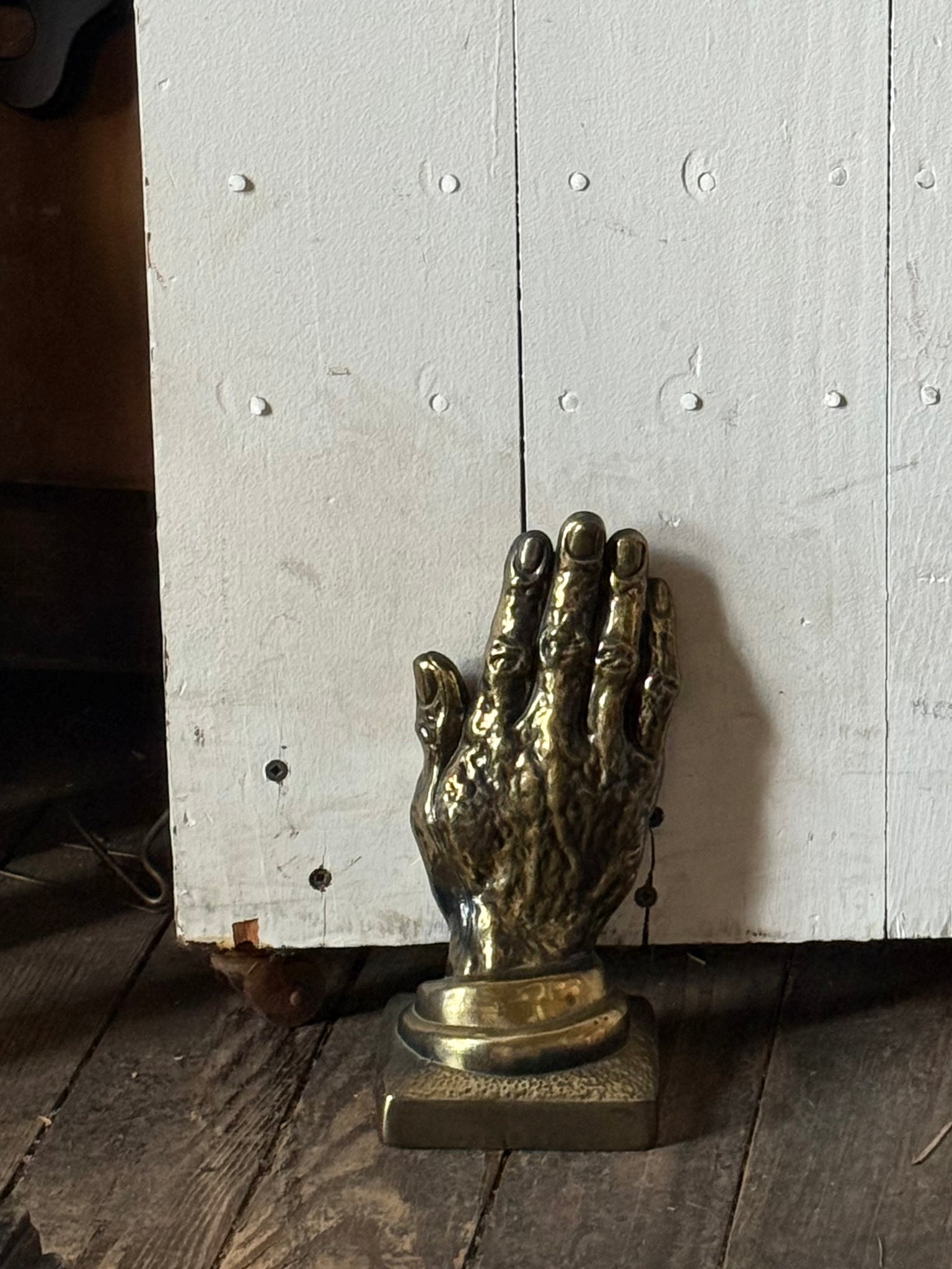 Brass hand bookends