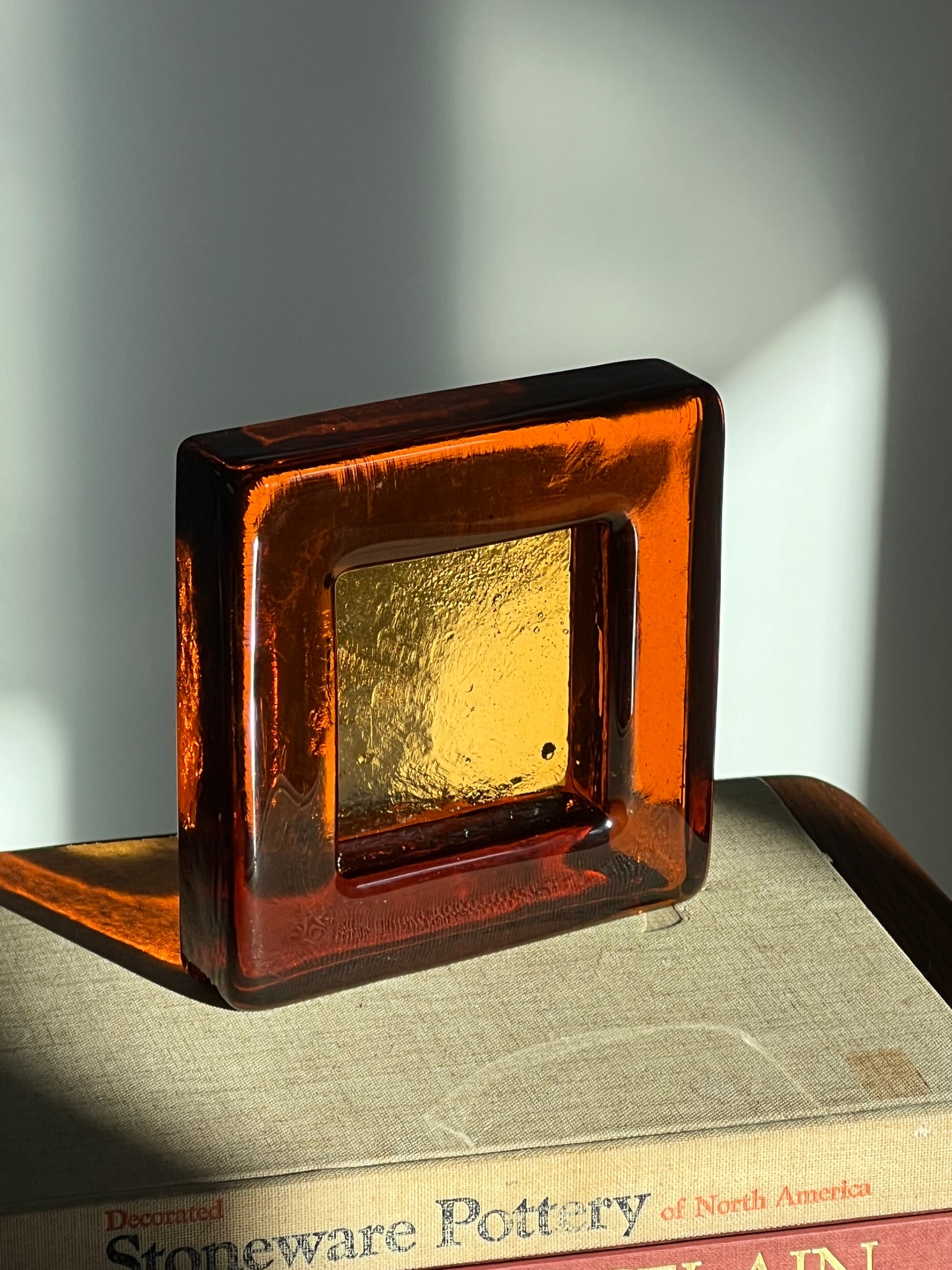 BLENKO Amber glass catchall
