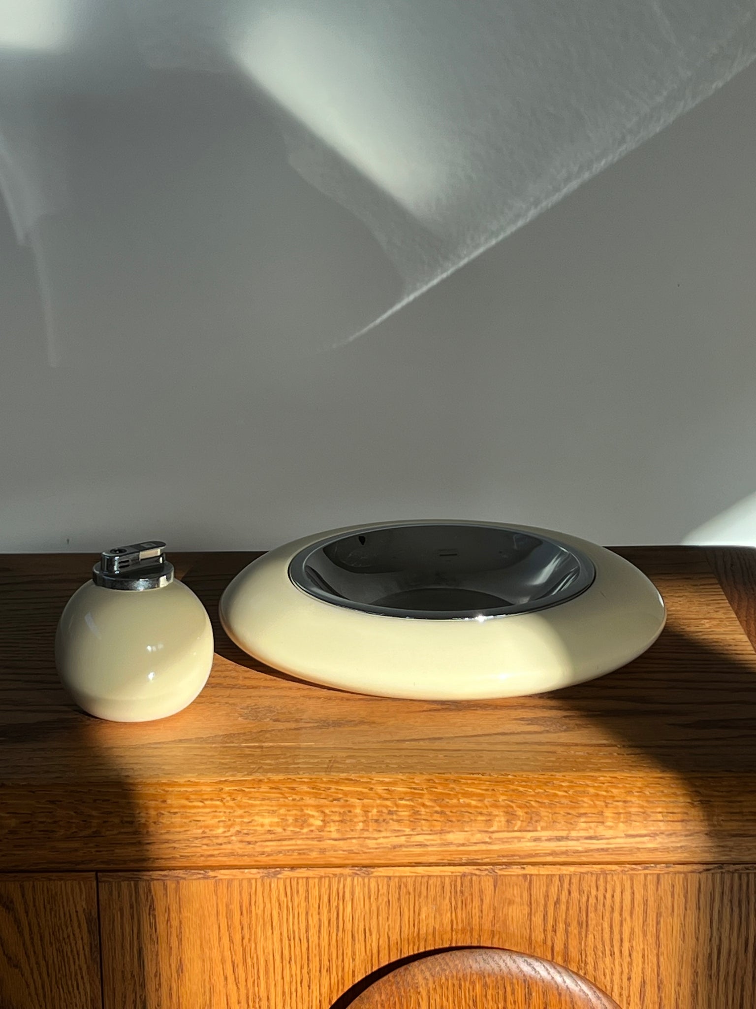 Midcentury ashtray & lighter set