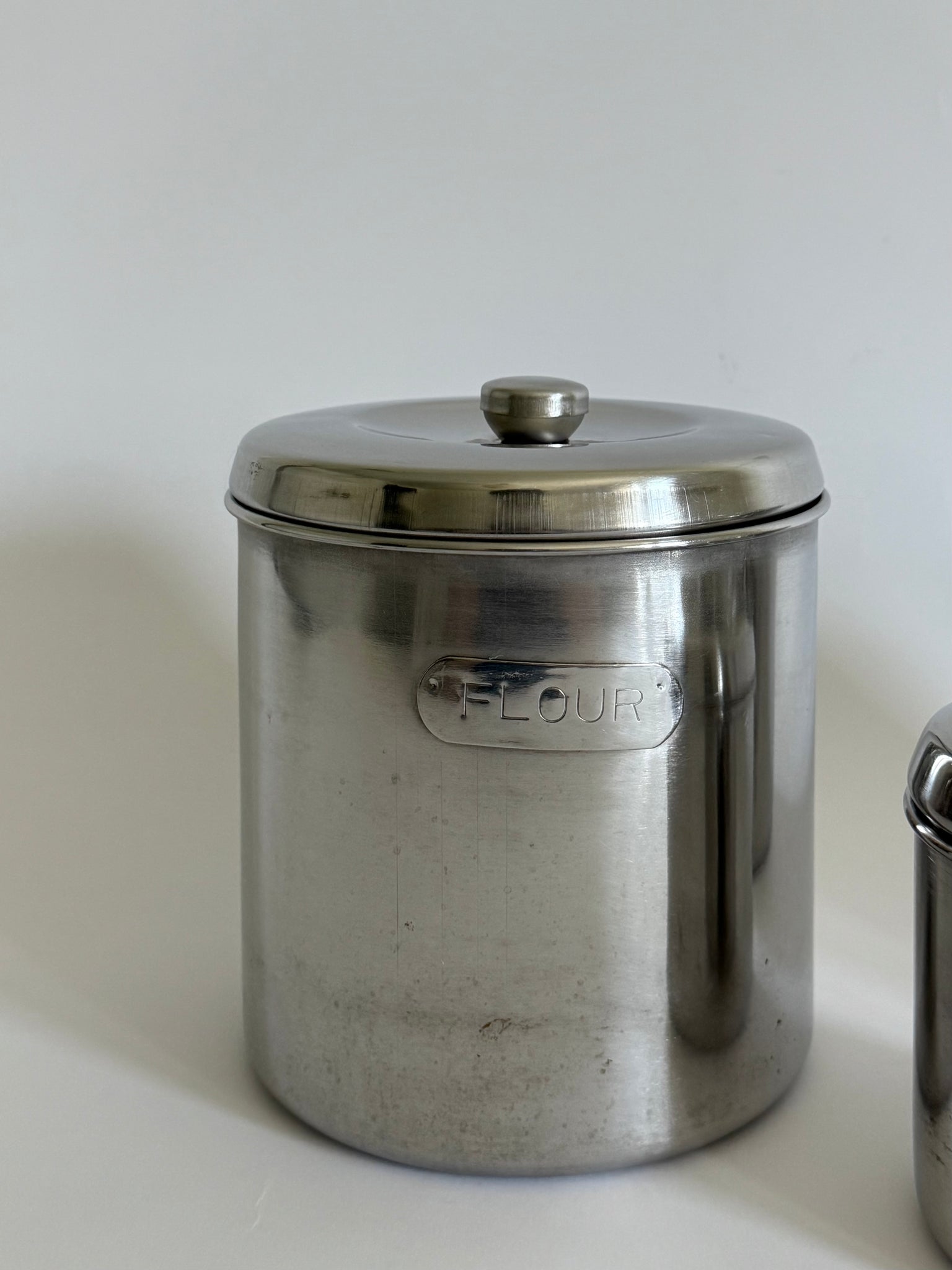 Mid century stainless steel canister set
