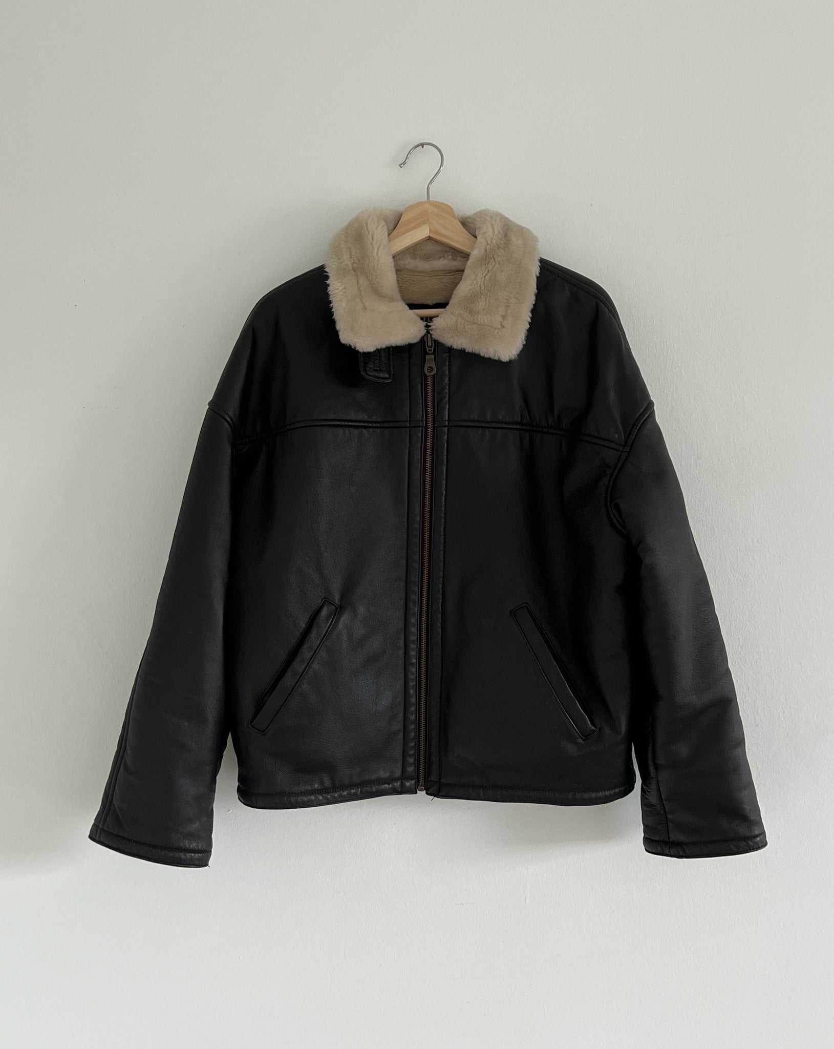 90s Leather bomber jacket