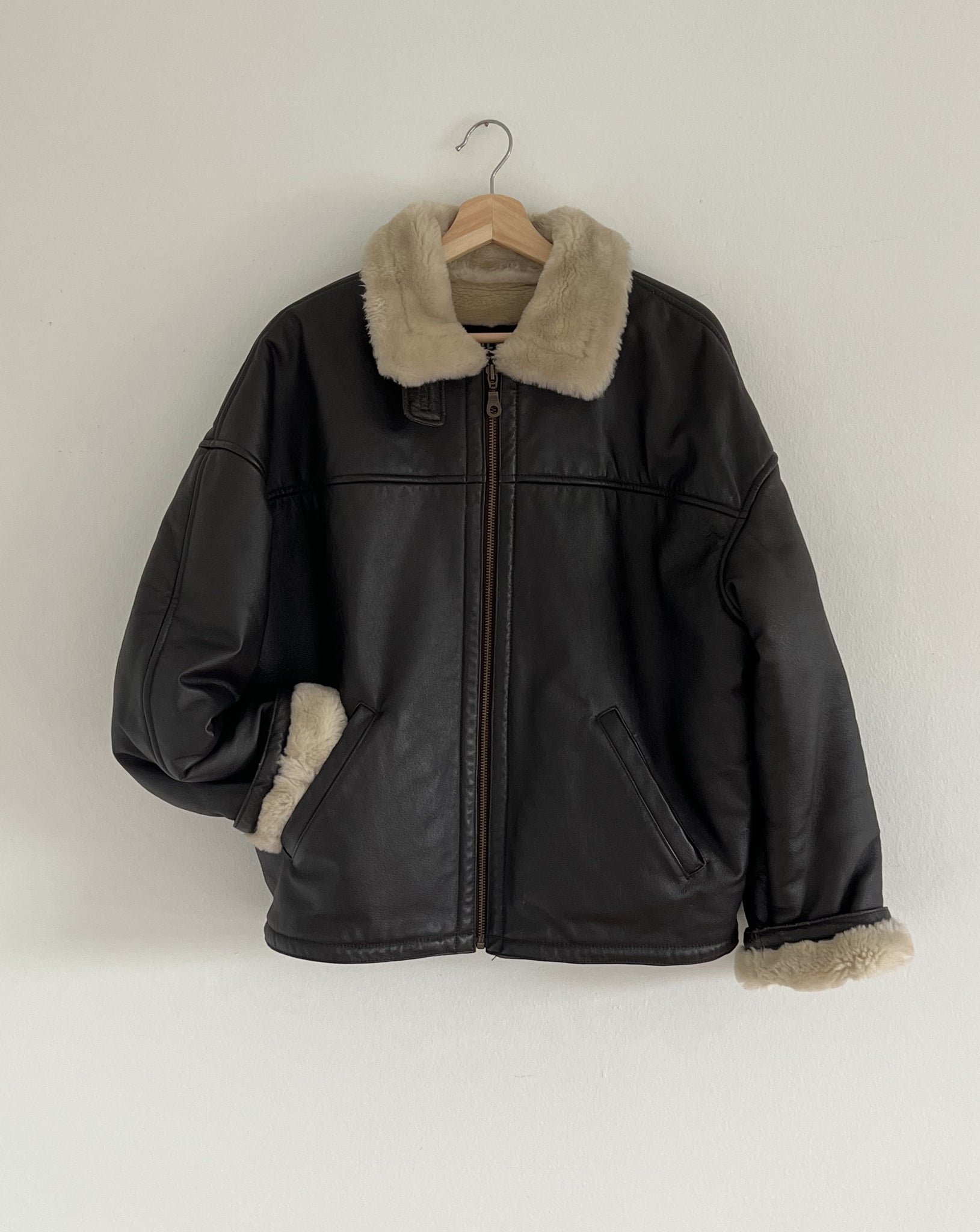 90s Leather bomber jacket