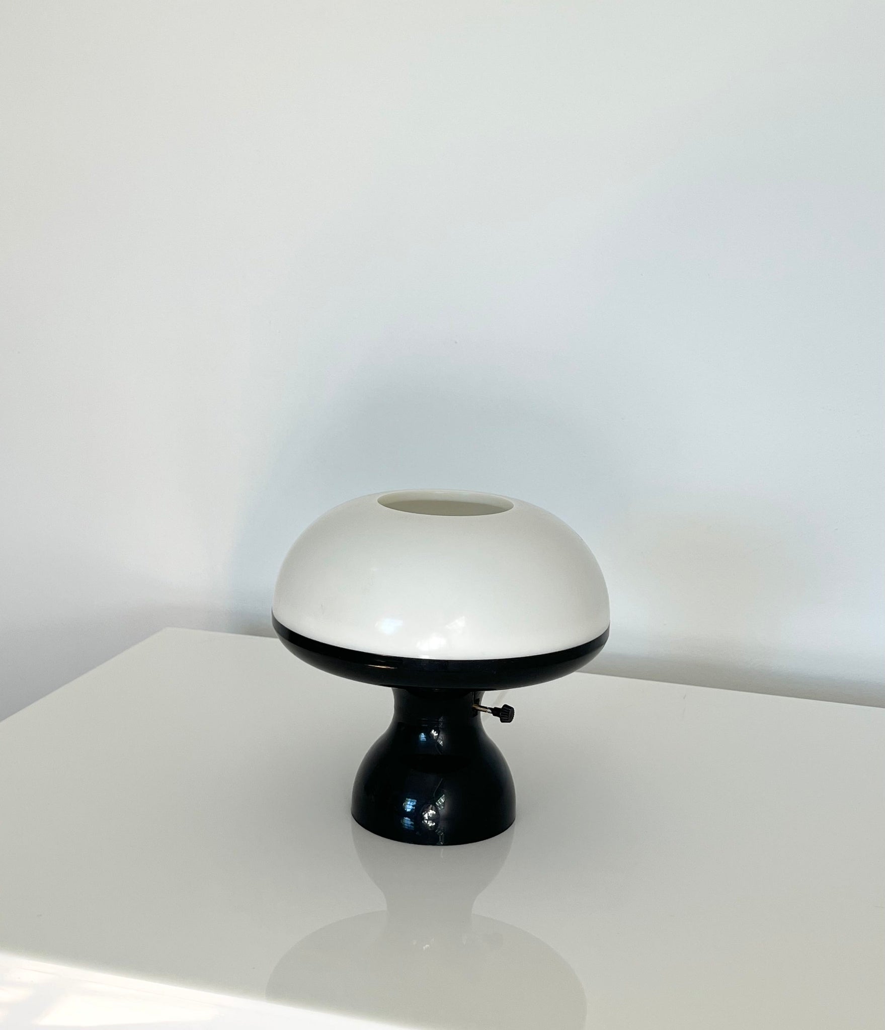 Black & White Mushroom Lamp By C.N. Burnham