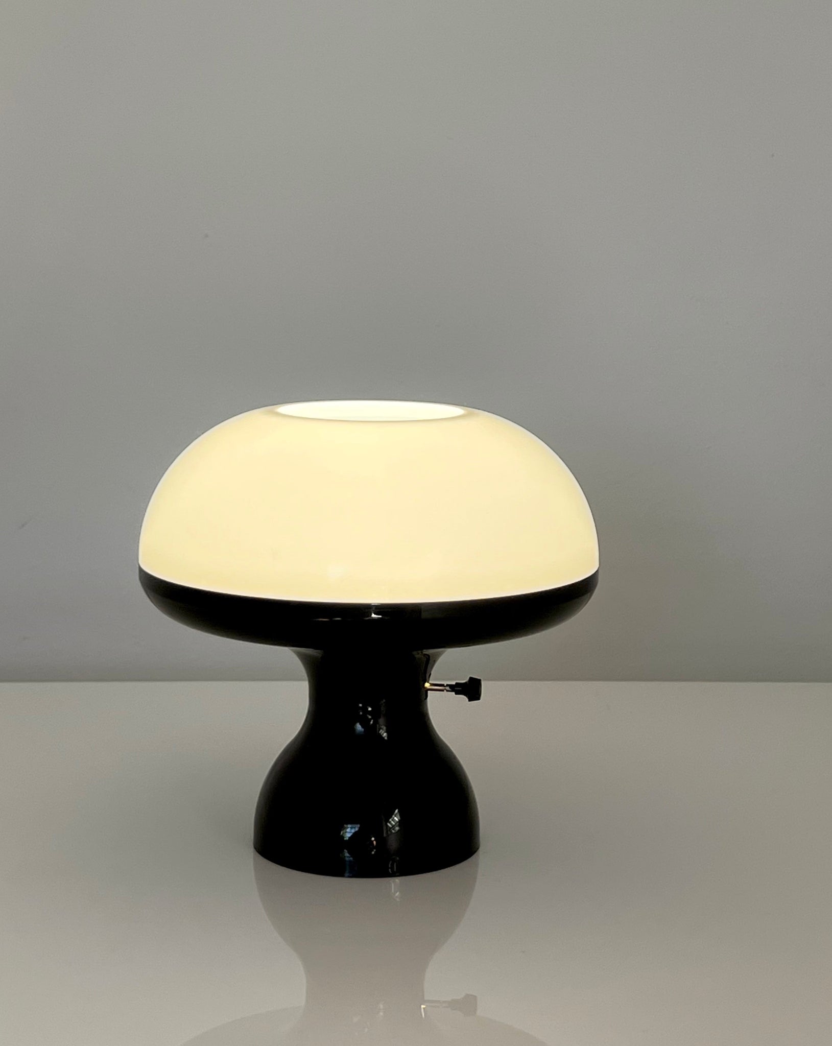 Black & White Mushroom Lamp By C.N. Burnham