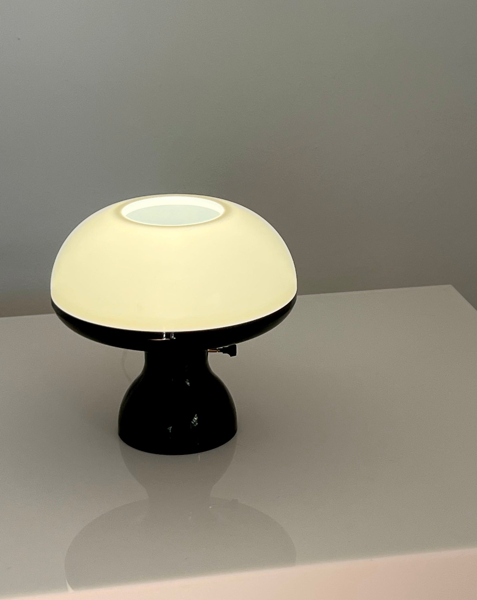Black & White Mushroom Lamp By C.N. Burnham
