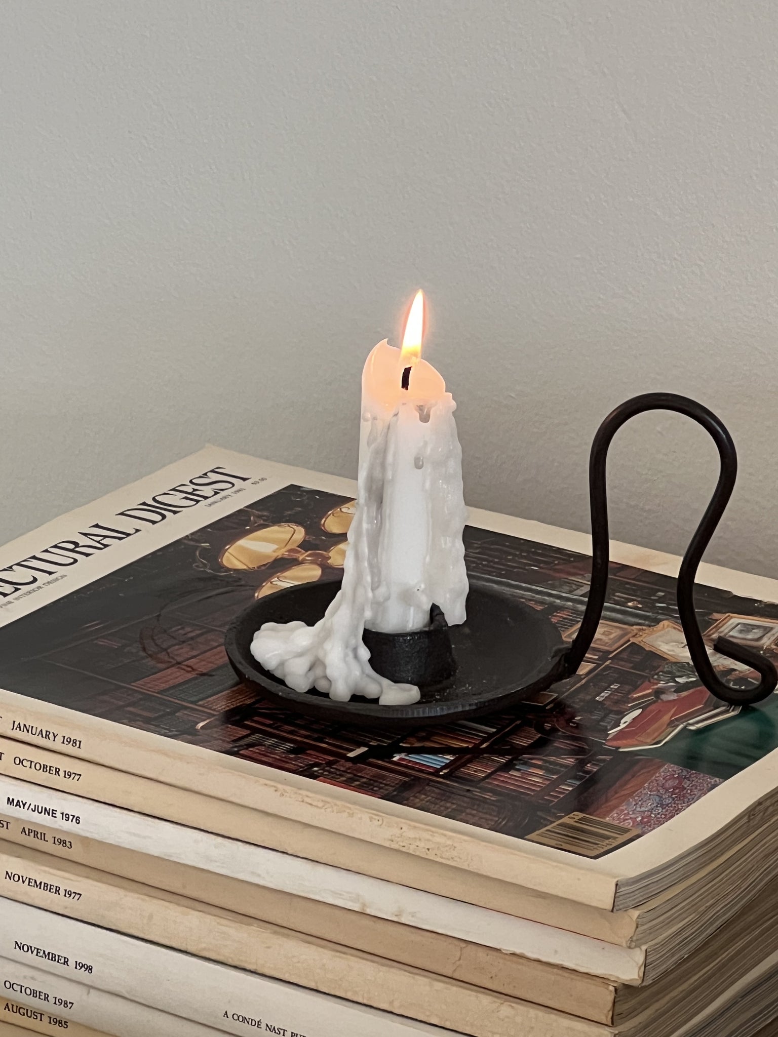 Iron candle holder