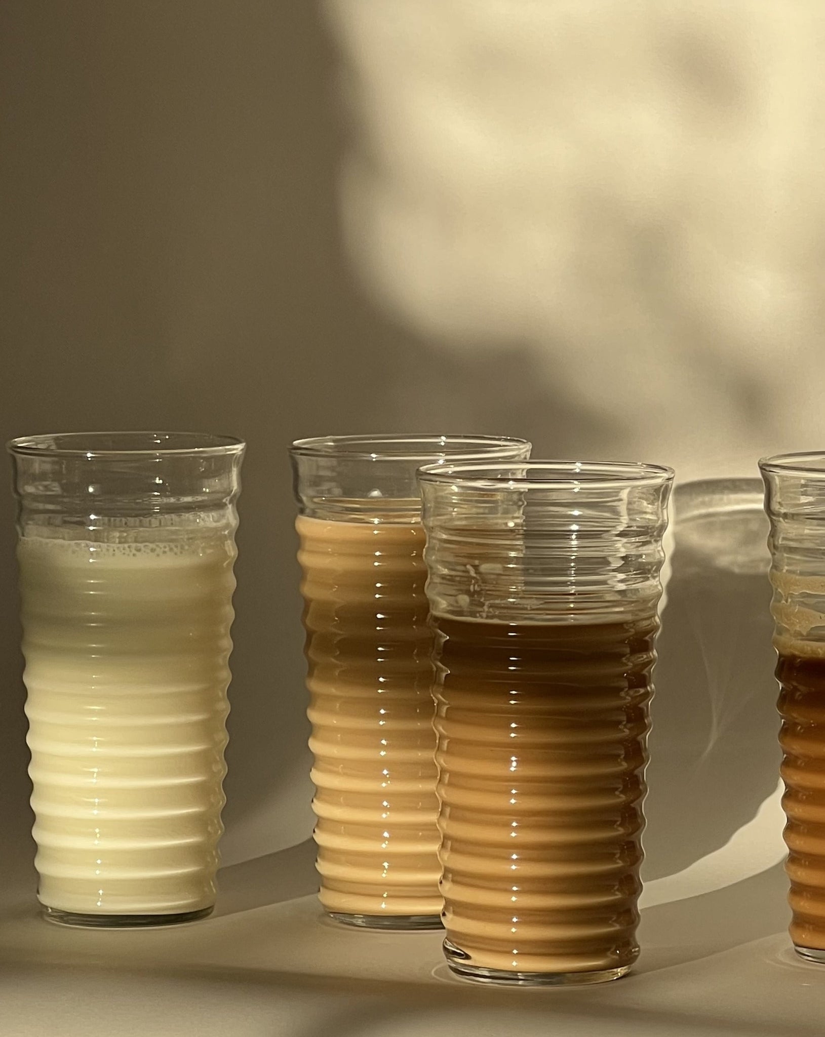 Set of 4 Ribbed Glasses