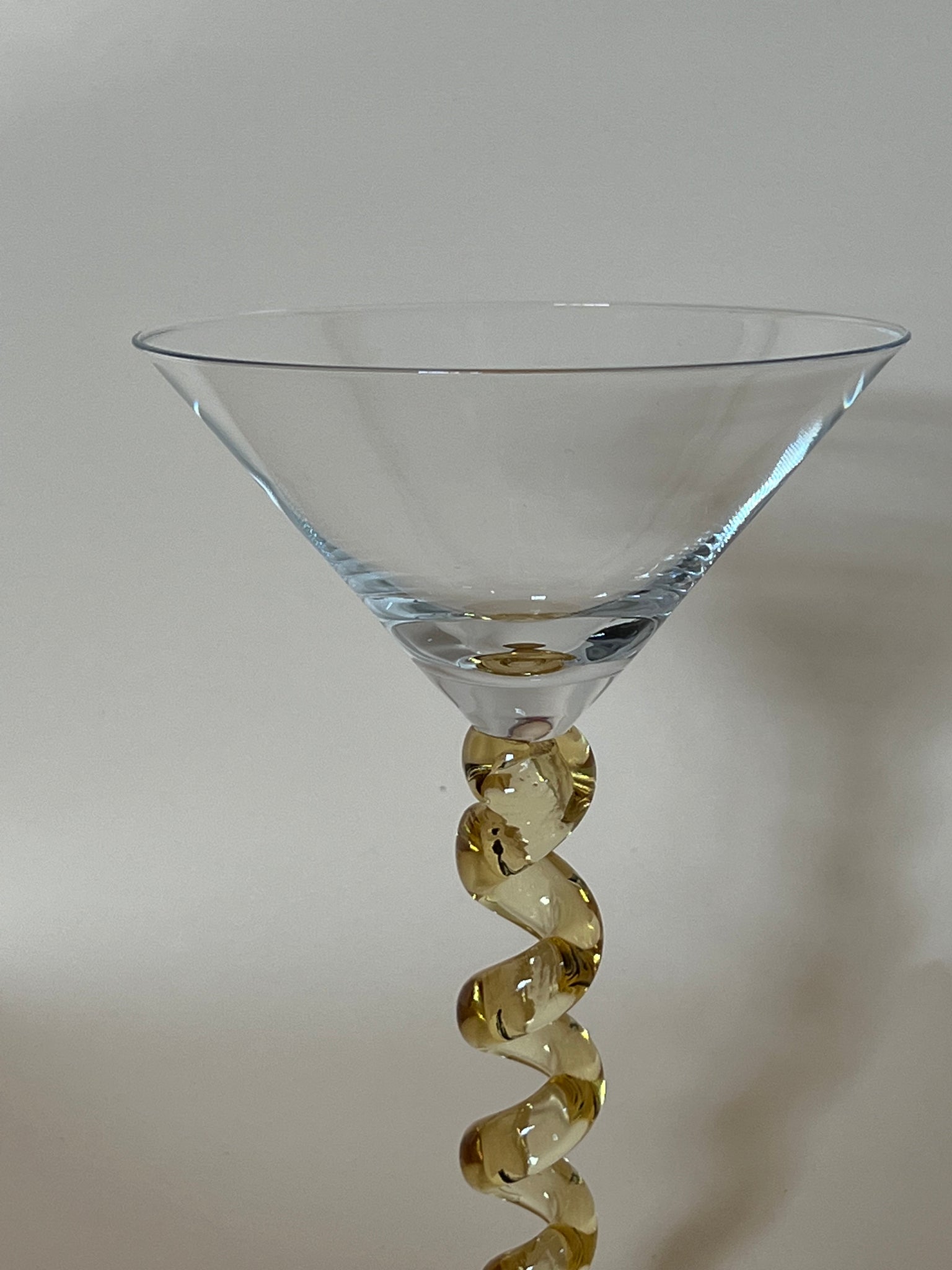 Swirl martini glasses