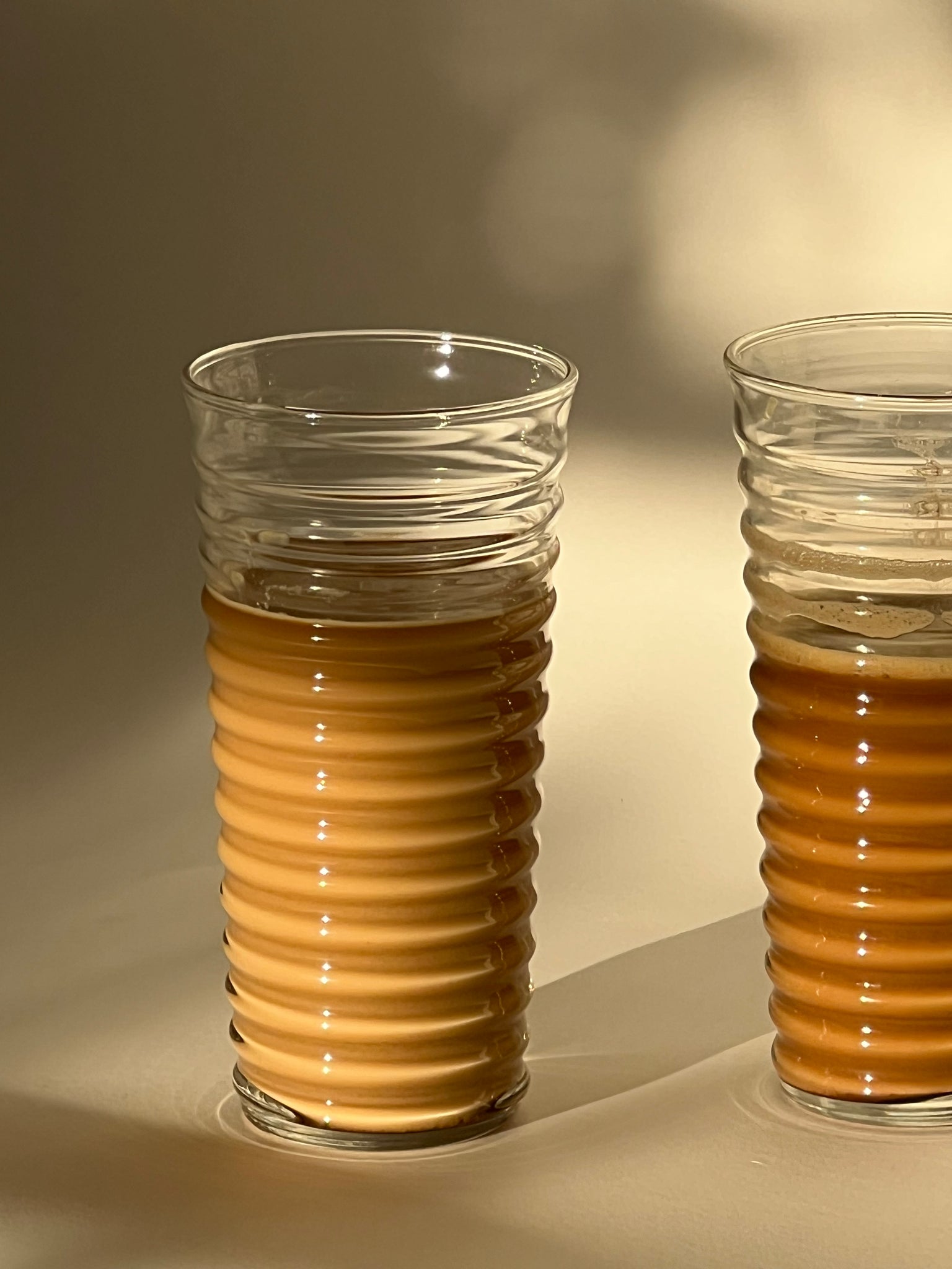 Set of 4 Ribbed Glasses