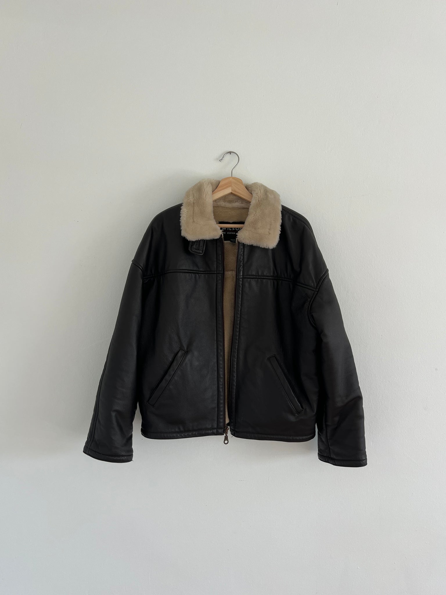 90s Leather bomber jacket