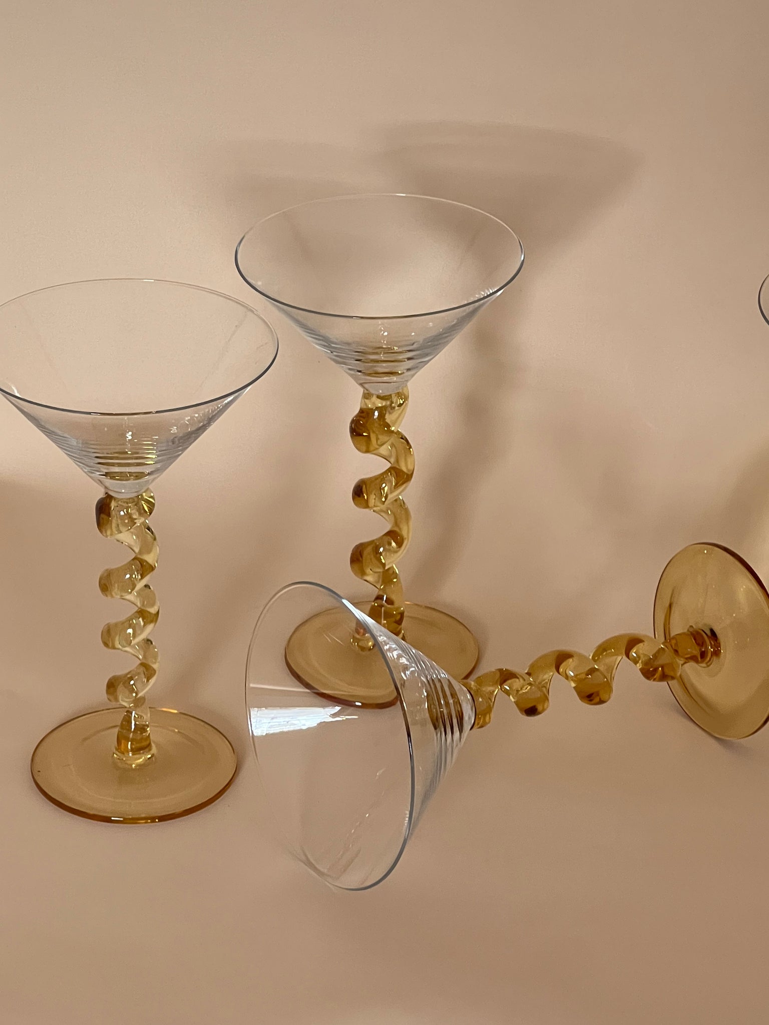 Swirl martini glasses