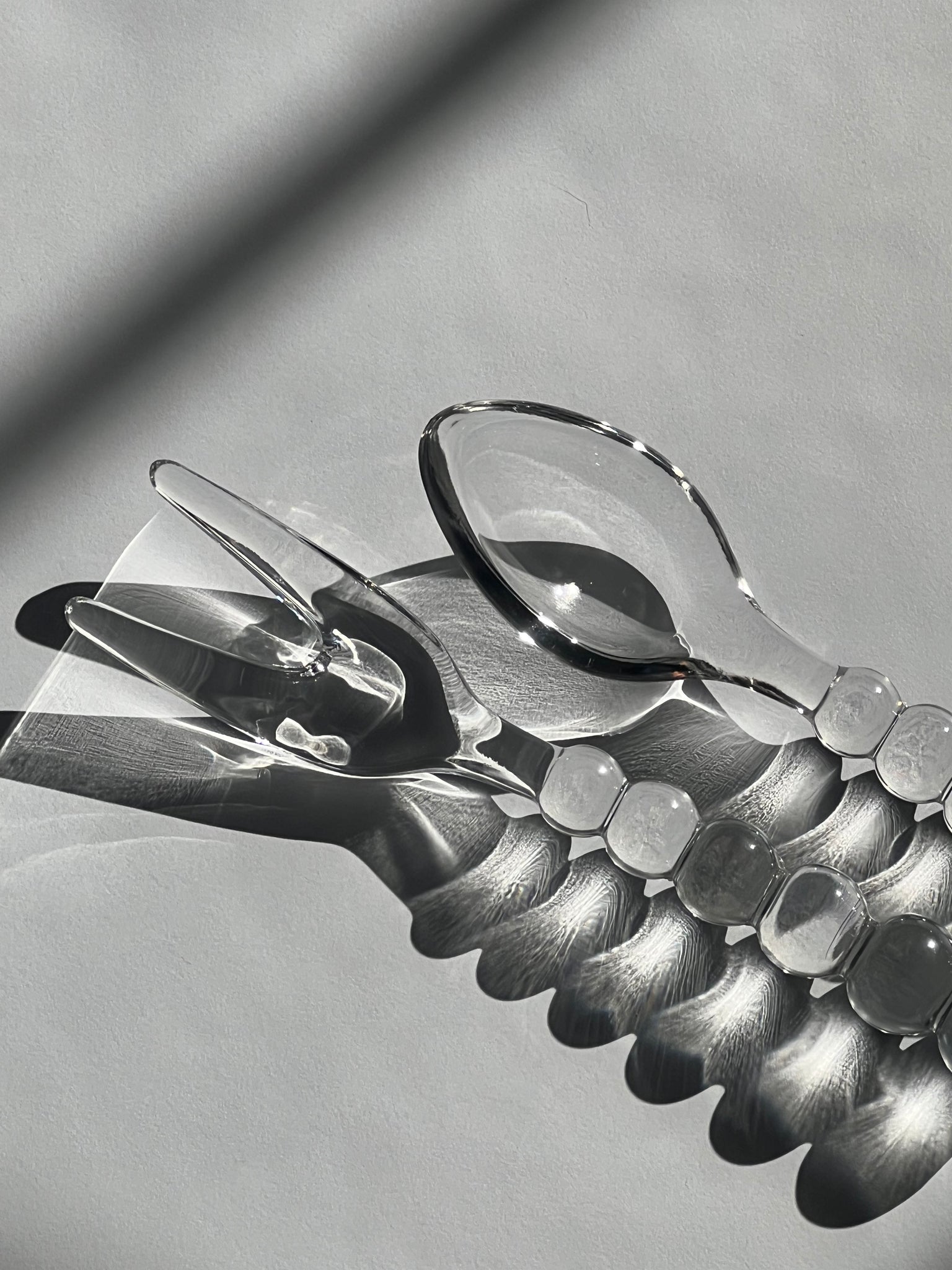 Imperial Glass Salad fork and spoon serving set