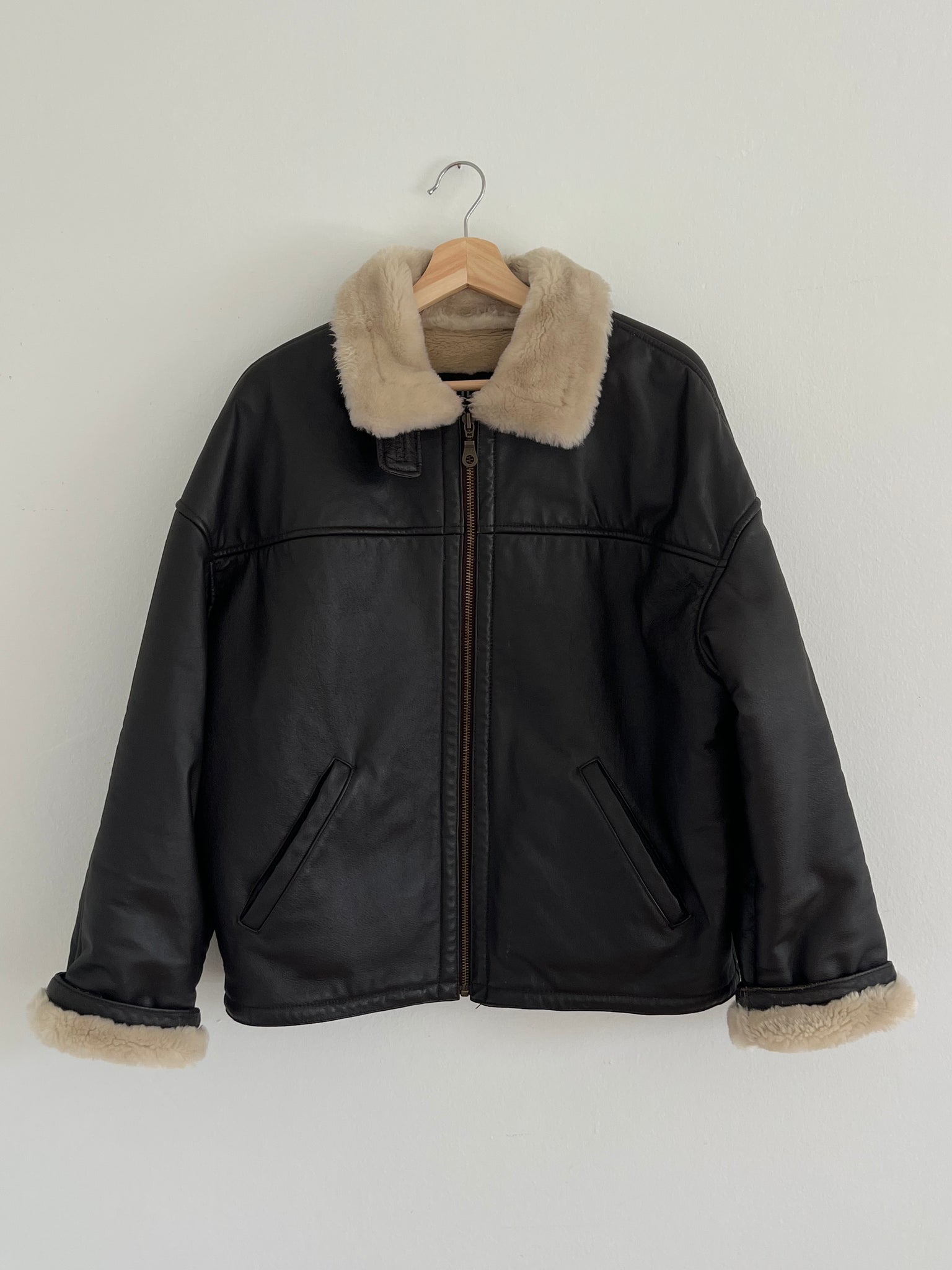 90s Leather bomber jacket