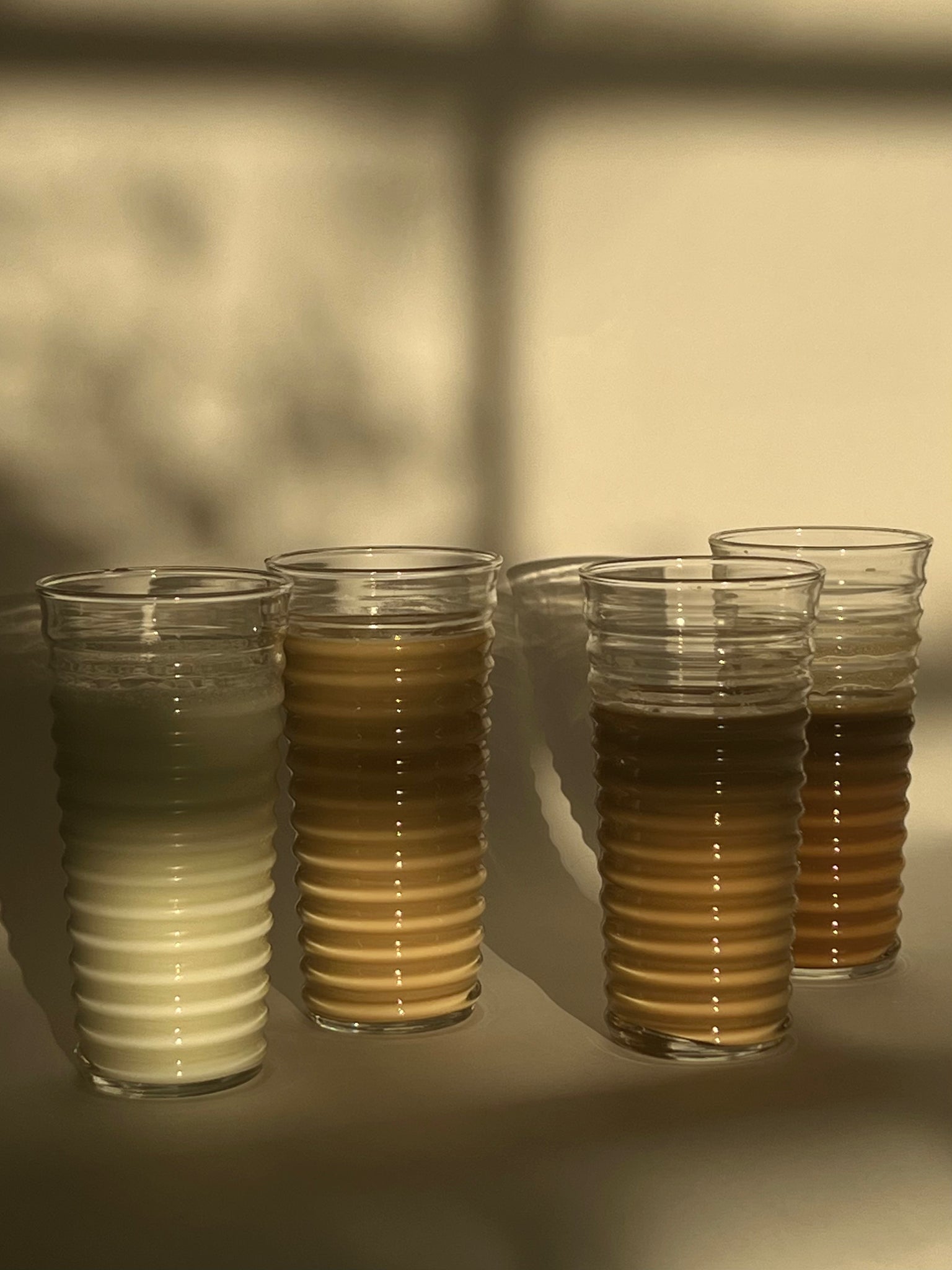 Set of 4 Ribbed Glasses