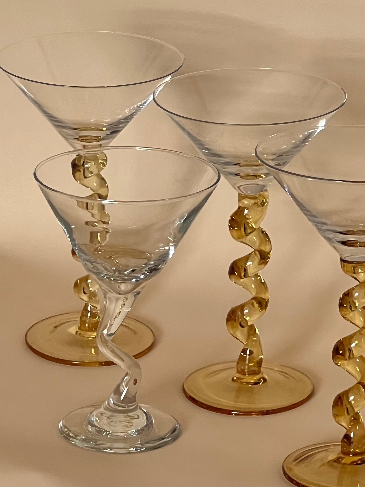 Swirl martini glasses
