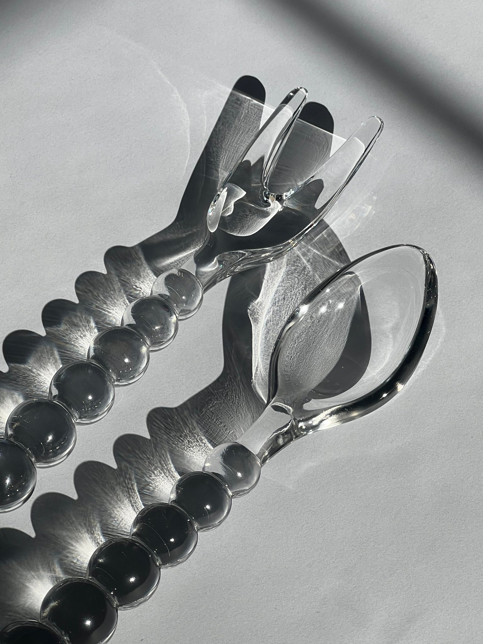 Imperial Glass Salad fork and spoon serving set