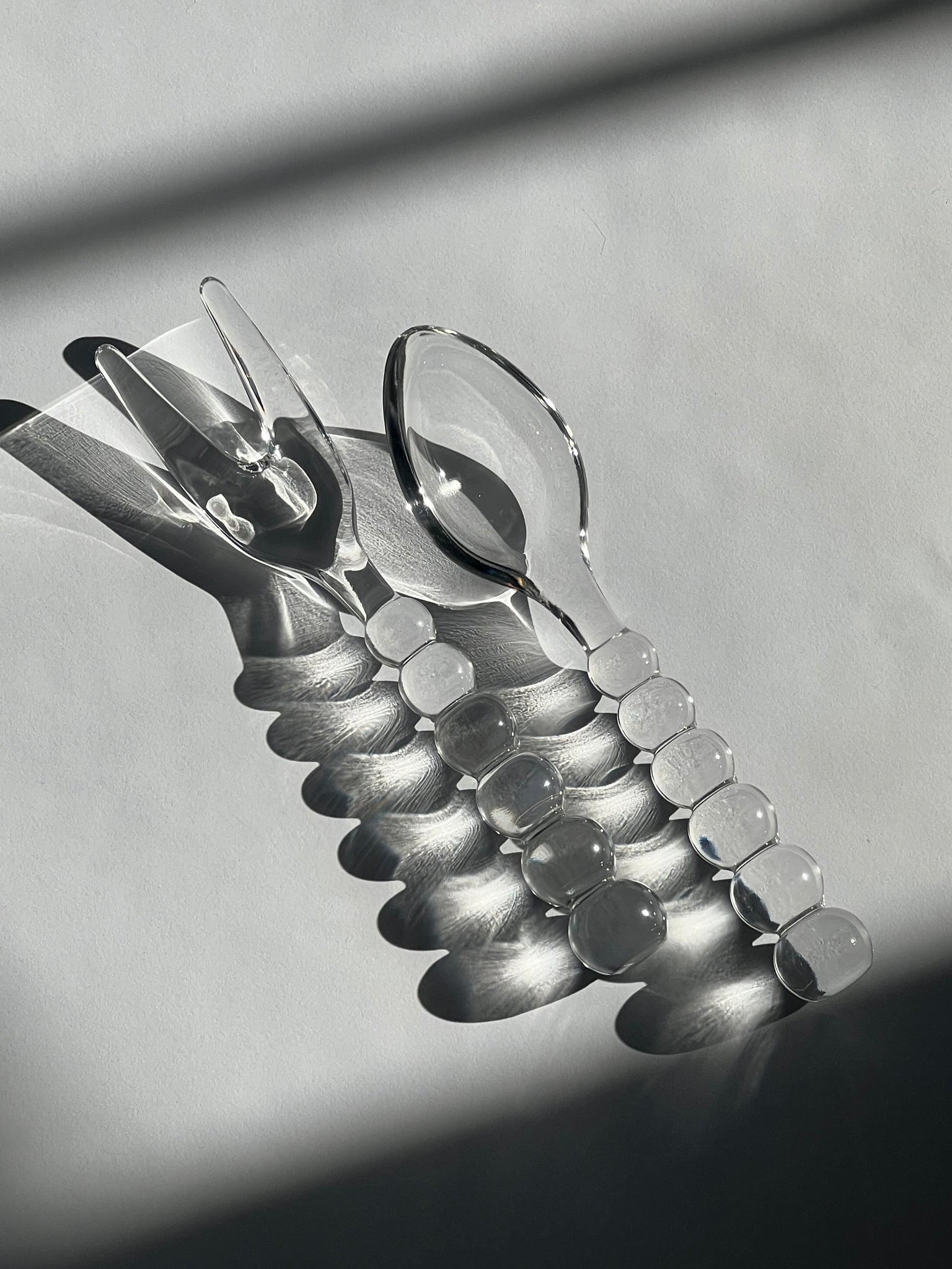Imperial Glass Salad fork and spoon serving set